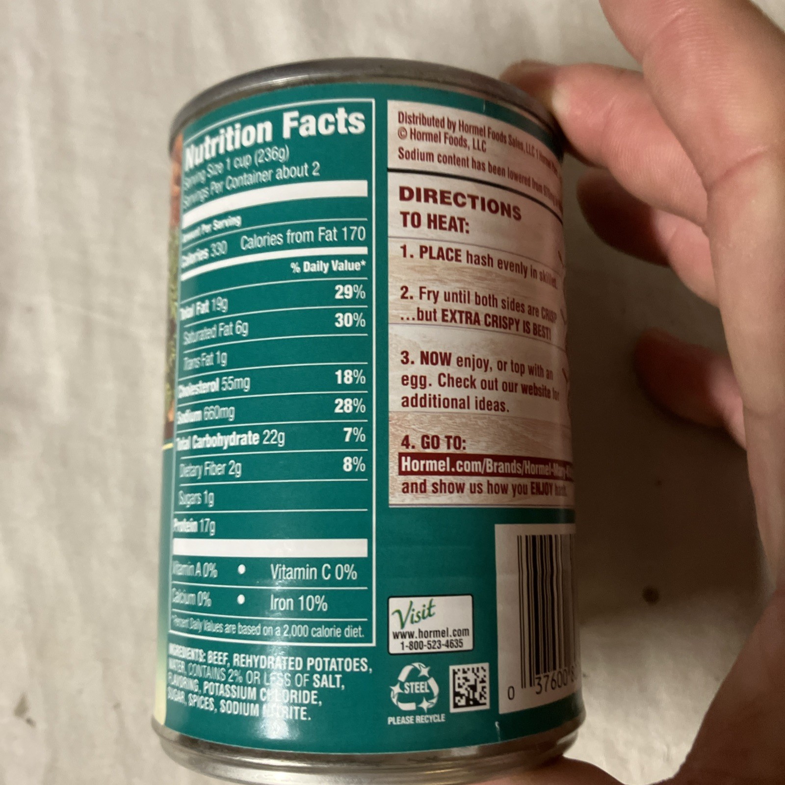 12 Cans Hormel Mary Kitchen Reduced Sodium Corned Beef Hash 14 oz Ea BB 5/2028+