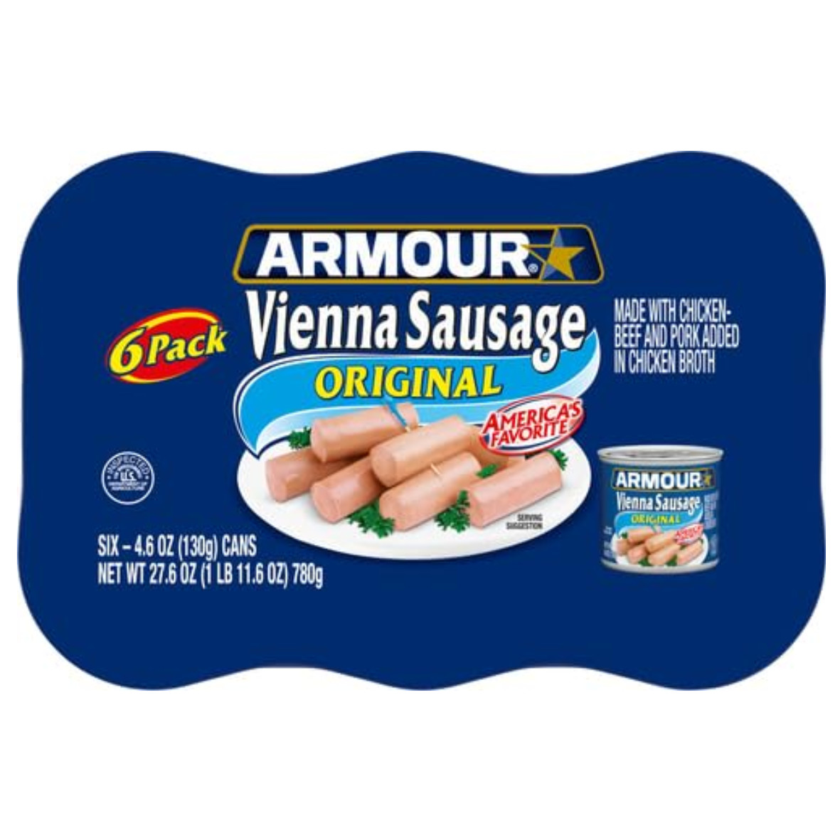 Original Vienna Sausage, Original, 4.6 oz Can, 6 Count