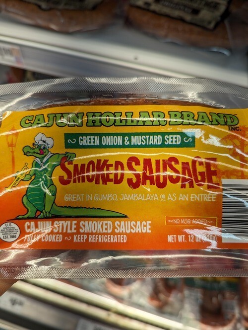 Cajun Hollar Green Onion & Mustard Seed Sausage 12 Oz (4 Pack)