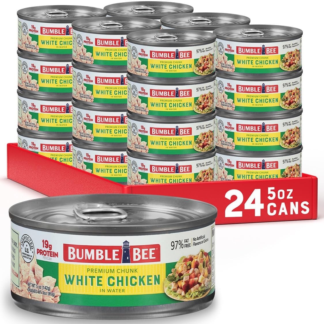 Bumble Bee Premium White Chicken Breast with Rib Meat in 5 Ounce (Pack of 24)