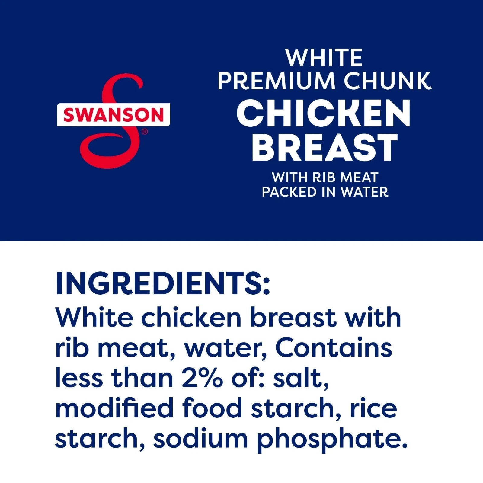 Swanson White Premium Chunk Chicken Breast with Rib Meat, 4.5 oz (4 Pack)