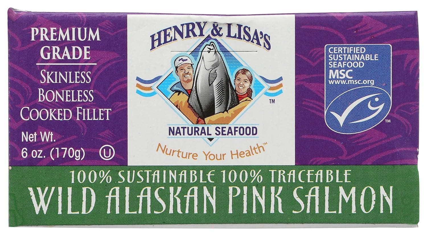 Henry & Lisa’s Natural Seafood Wild Alaskan Pink Salmon, 6-Ounce Cans