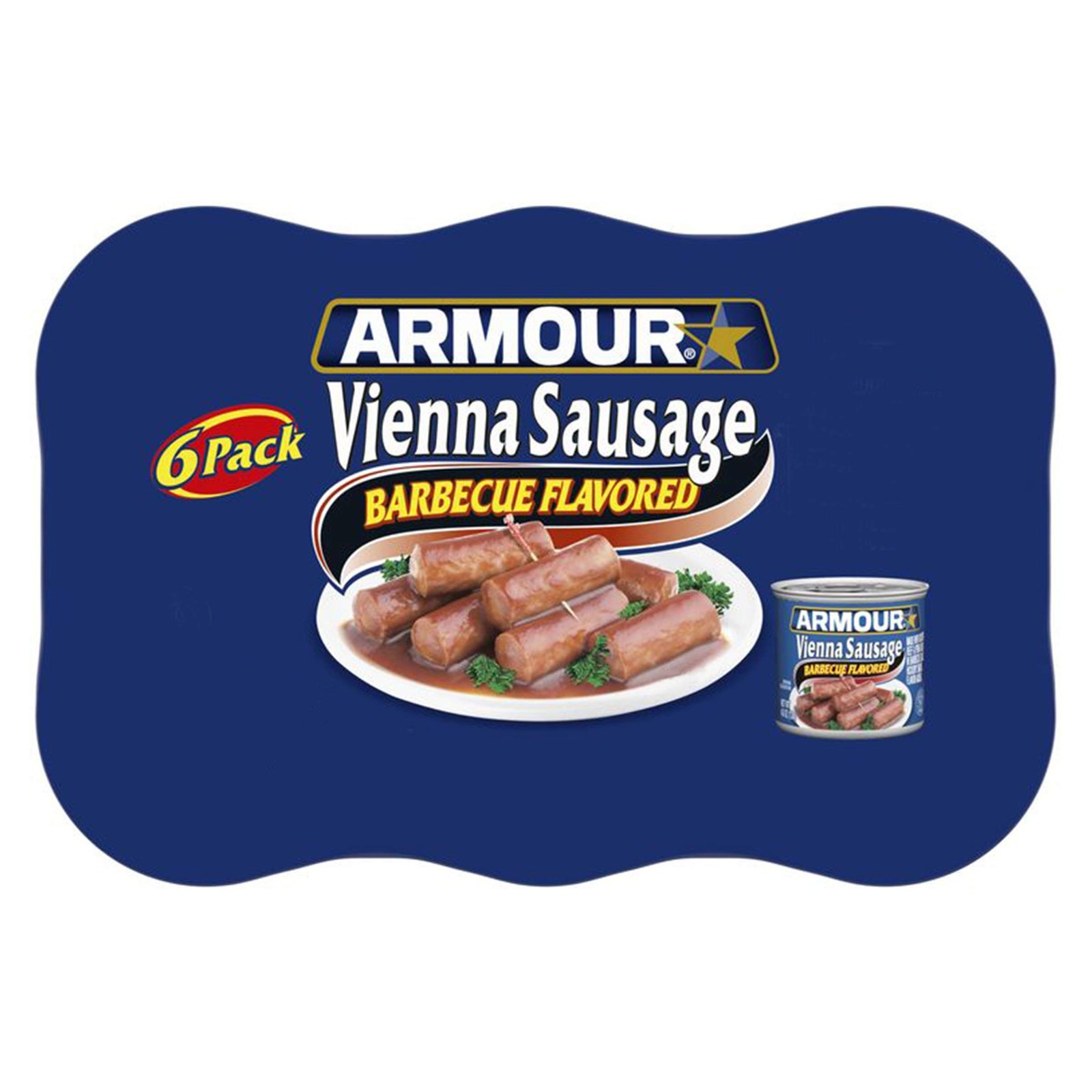 Armour Star Vienna Sausage, Barbecue Flavored, Canned 4.6 Ounce (Pack of 6)