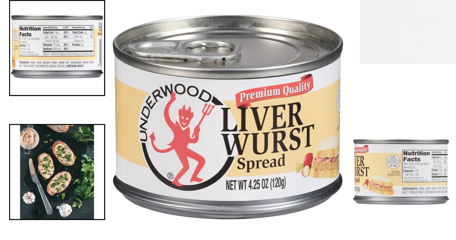 Canned Liverwurst Spread, 4.25oz – Quality, 6 Cans for Pantry Essentials