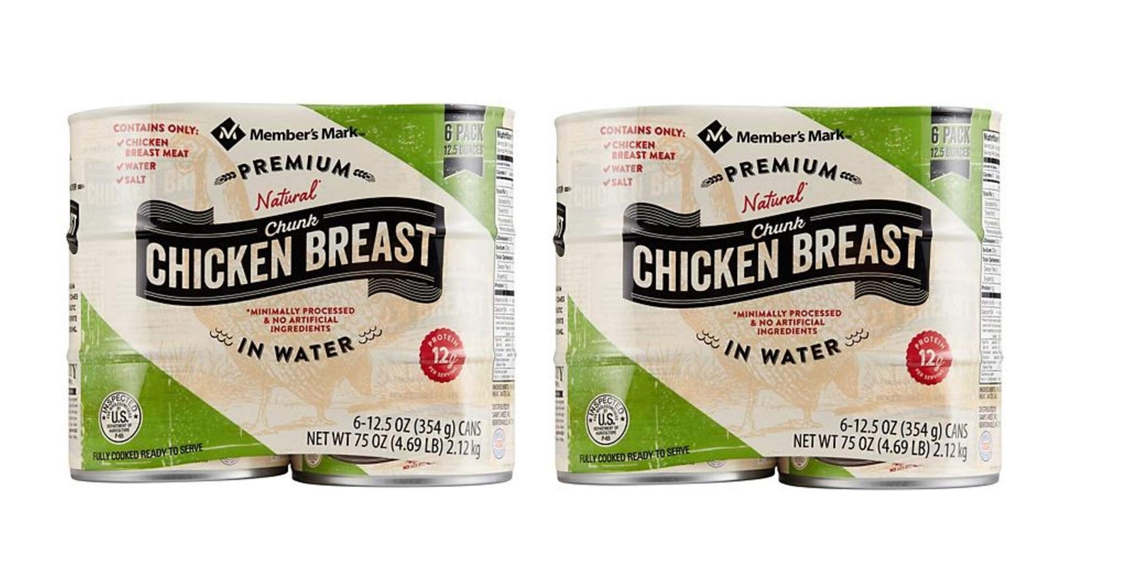 Member’s Mark Premium Chunk Chicken Breast (12.5 Ounce, 6 Count) Pack of 2