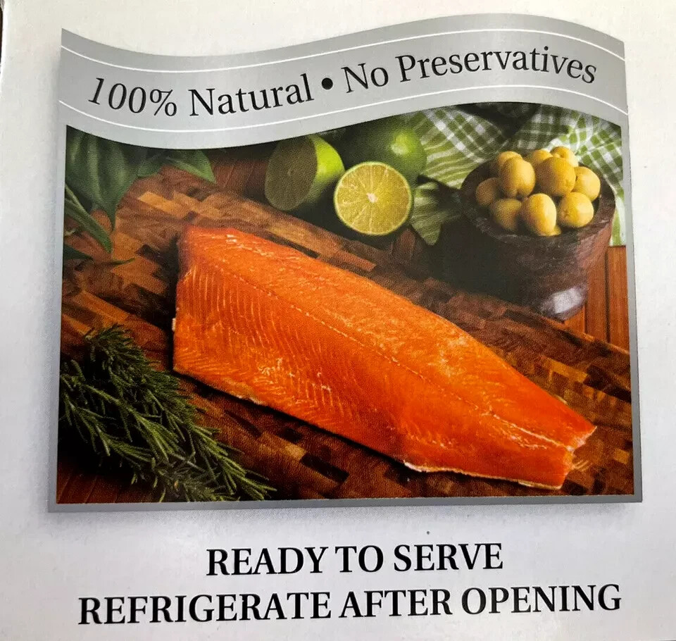 2ea 8oz gift boxed Smoked Salmon Wild Alaskan hand-filleted ready to eat