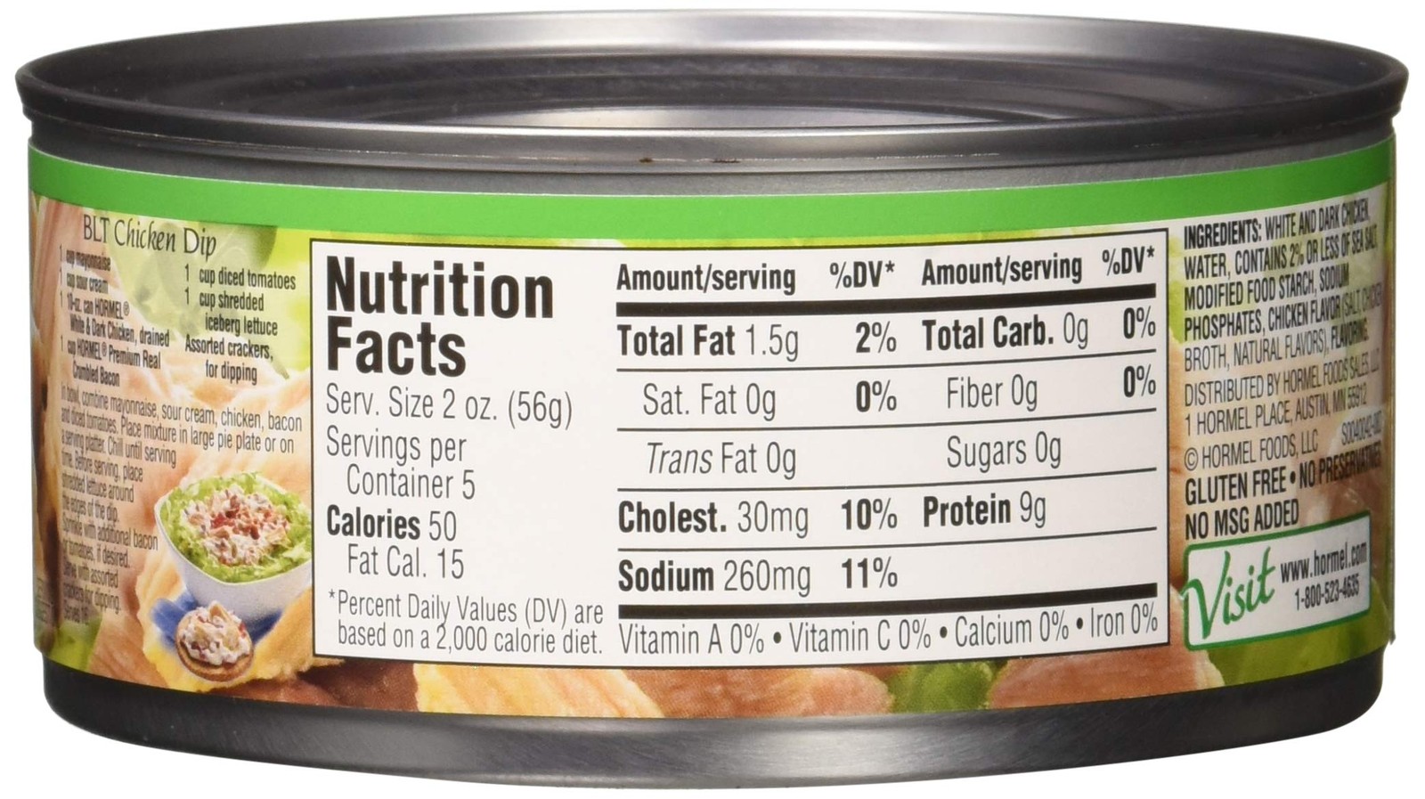 Hormel White & Dark Chicken in Water 95% Fat Free, 10 10 Ounce (Pack of 12)