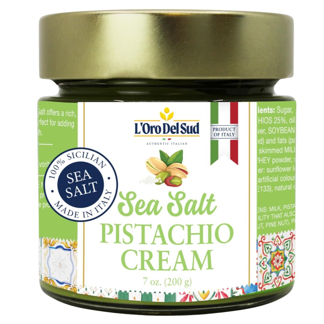 L’Oro Del Sud – Pistachio Cream with Sea Salt, Sicilian Sweet & Salty Pistach…