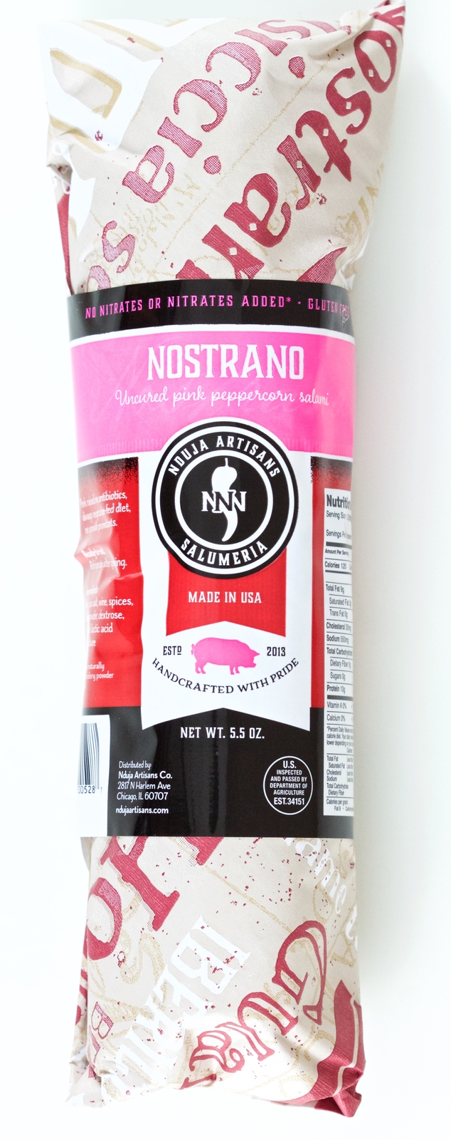 NDUJA ARTISANS Nostrano (Pink pepper salami) 5.5 Oz – Pack of 1
