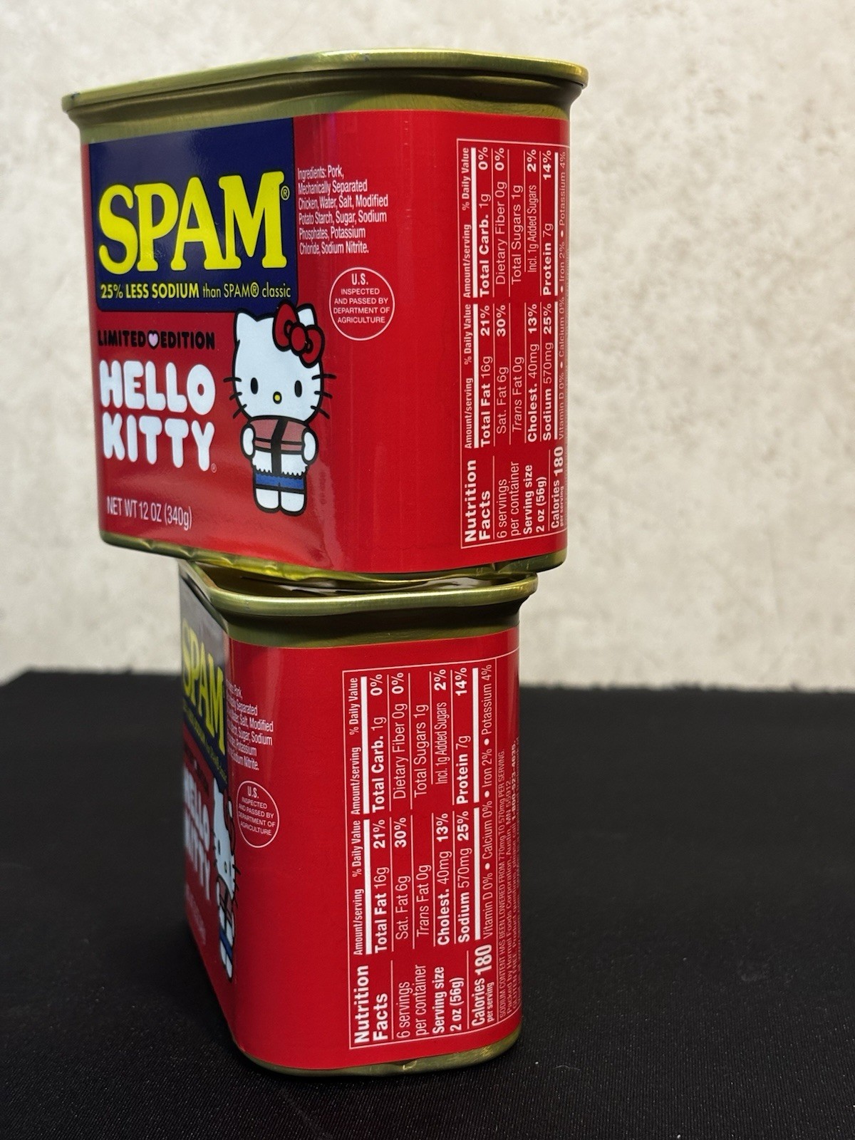 SPAM 25% Less Sodium Limited Edition Hello Kitty Pork Meat 12 oz Cans 2-Pack