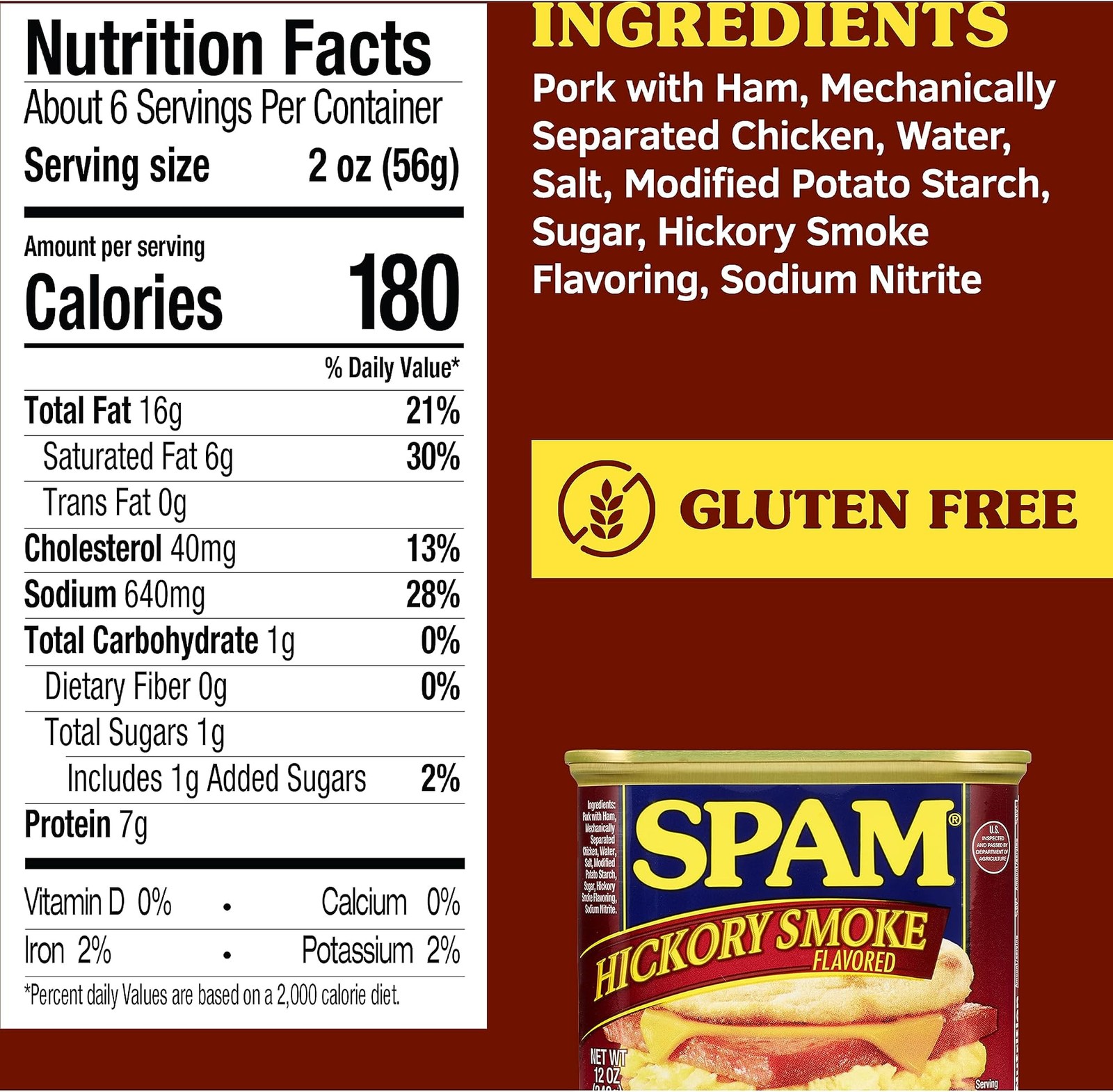 Spam Hickory Smoke, 12 Ounce Can (Pack of 4)