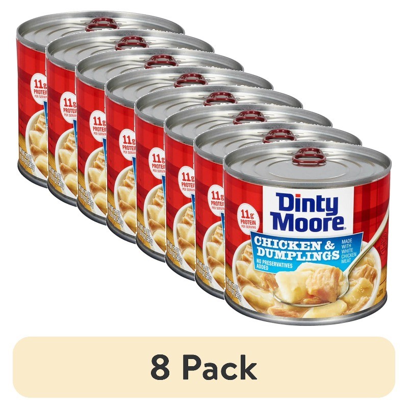 (8 pack) New DINTY MOORE Chicken and Dumplings, Shelf Stable, 20 oz Steel Can