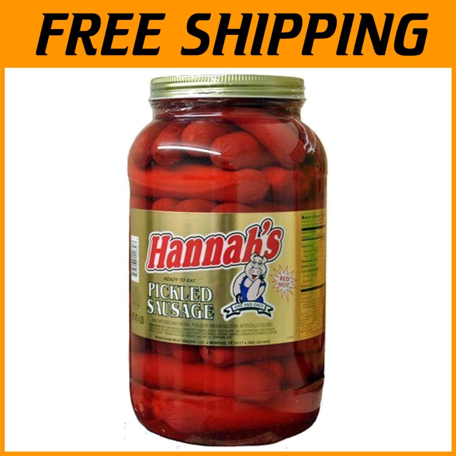 Authentic Hot Pickled Sausage – 39 ct. Jar#^