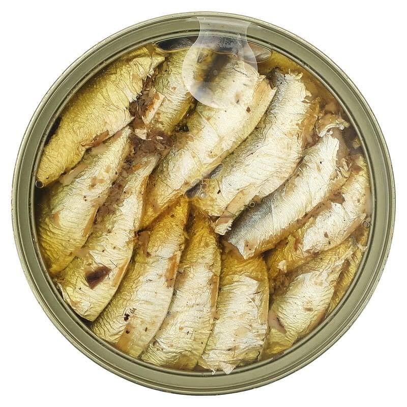 Wild Caught Petite Sardines in Extra Virgin Olive Oil, 4.2 oz – Pack of 12, Hand