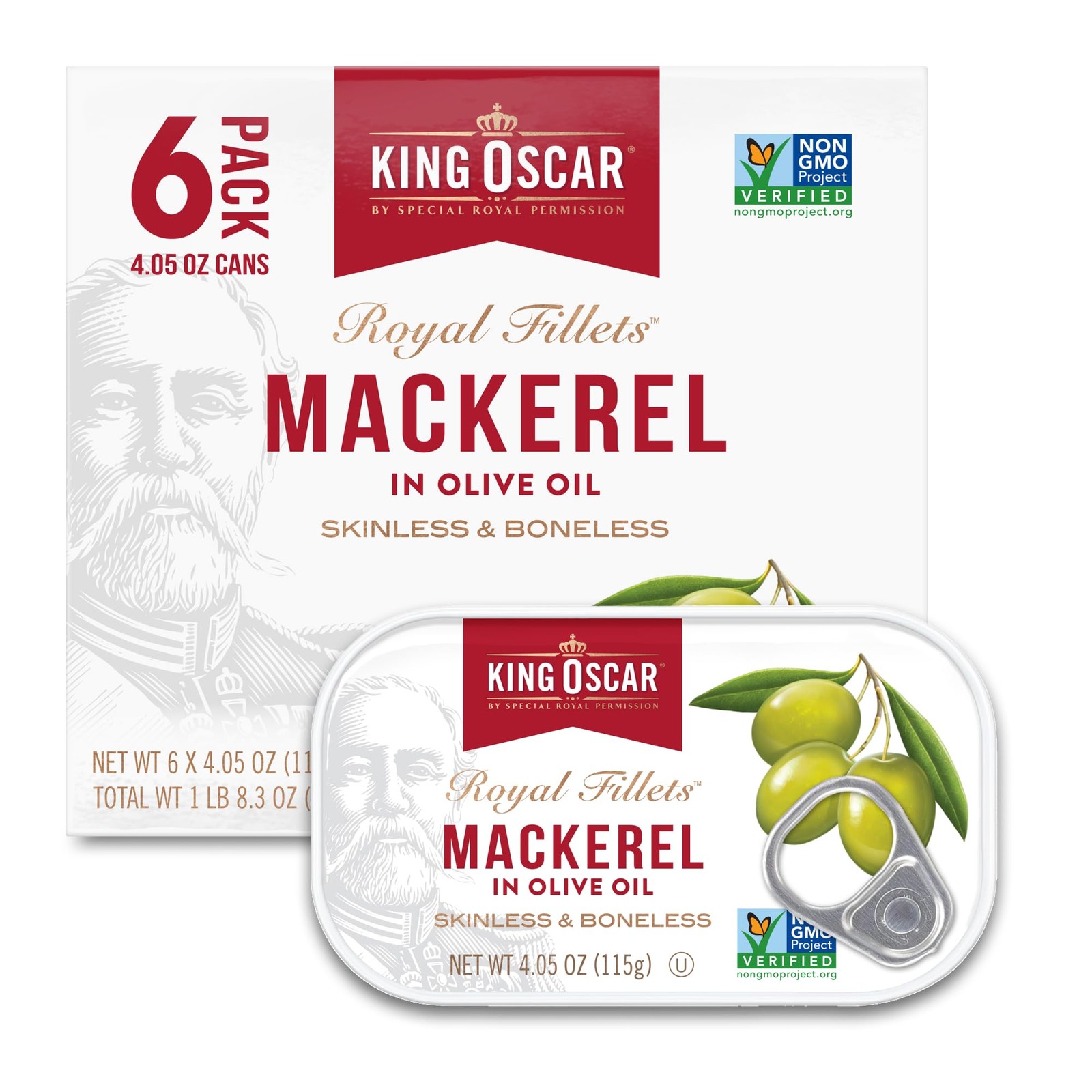 King Oscar Mackerel in Olive Oil, 4.05 Ounce Can Pack of 6, Packaging May…