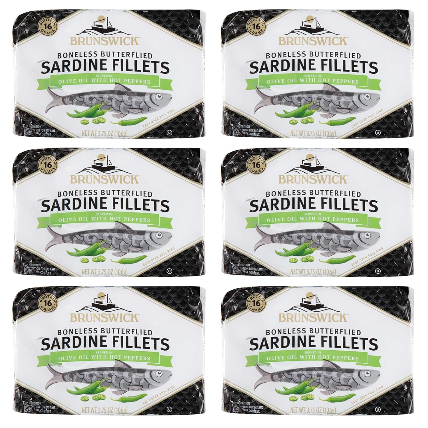 Sardines in Olive Oil with Hot Peppers, 3.75 Oz Can – Boneless