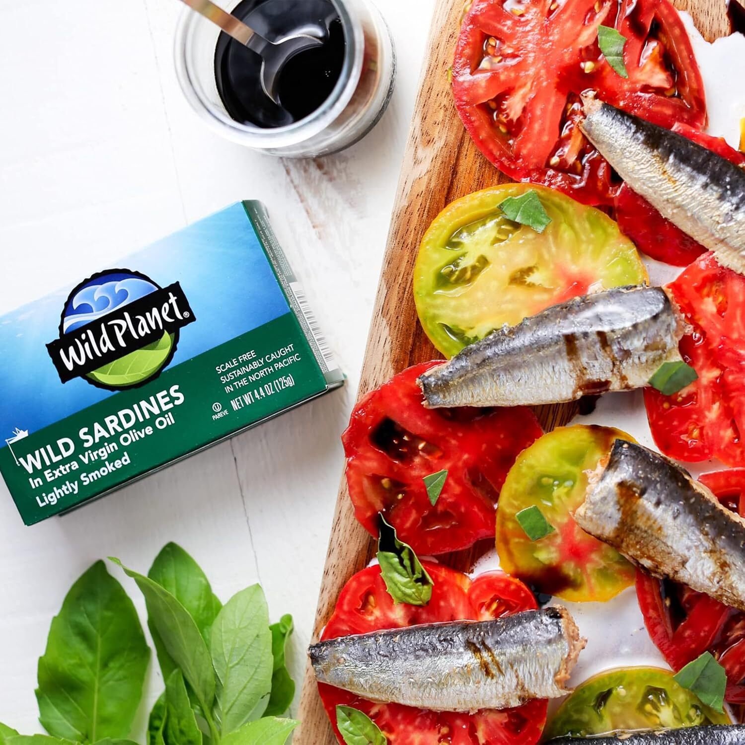 Wild Sardines in Extra Virgin Olive Oil, Lightly Smoked, 4.4. Ounce (Pack of 12)