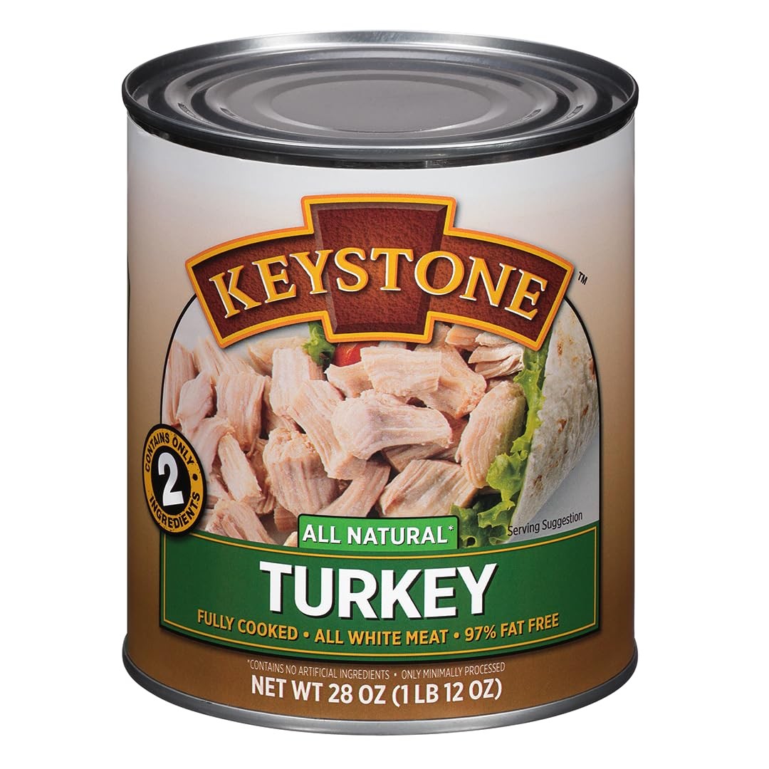 Canned Turkey Meat Fully Cooked All Natural White Meat 28 oz Ready to Eat Kitche