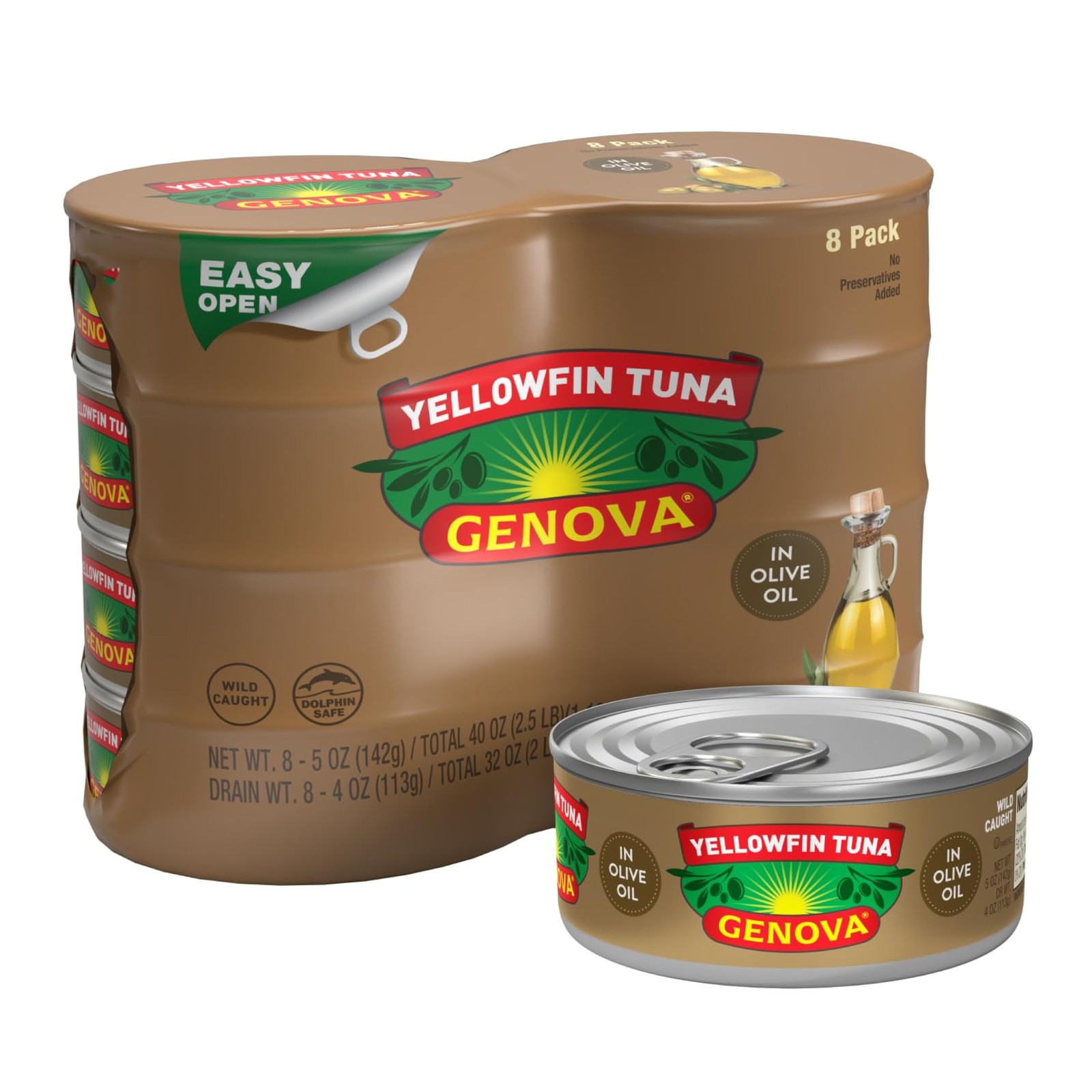 Genova Premium Yellowfin Tuna in Olive Oil, 5 Ounce Cans, 8Pack – Nutrient Ri…