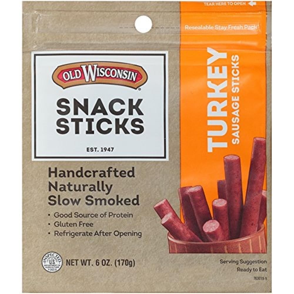 Old Wisconsin Turkey Sausage Snack Sticks, Naturally 6 Ounce (Pack of 1)