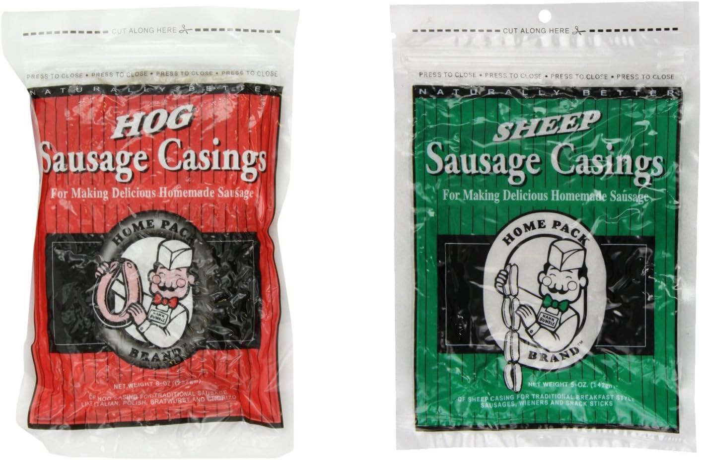 Dewied Natural Sheep Casings Home Pack Size & Hog Home Pack Sausage Casings 32M