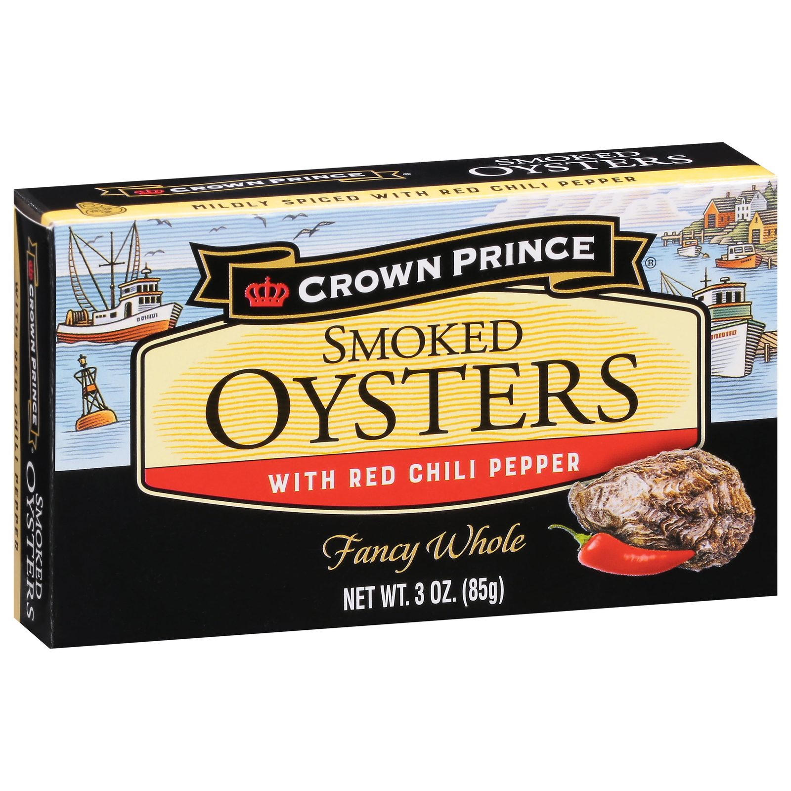 3 Pack Smoked Oysters with Red Chili Pepper 3oz Cans Wild Caught Seafood