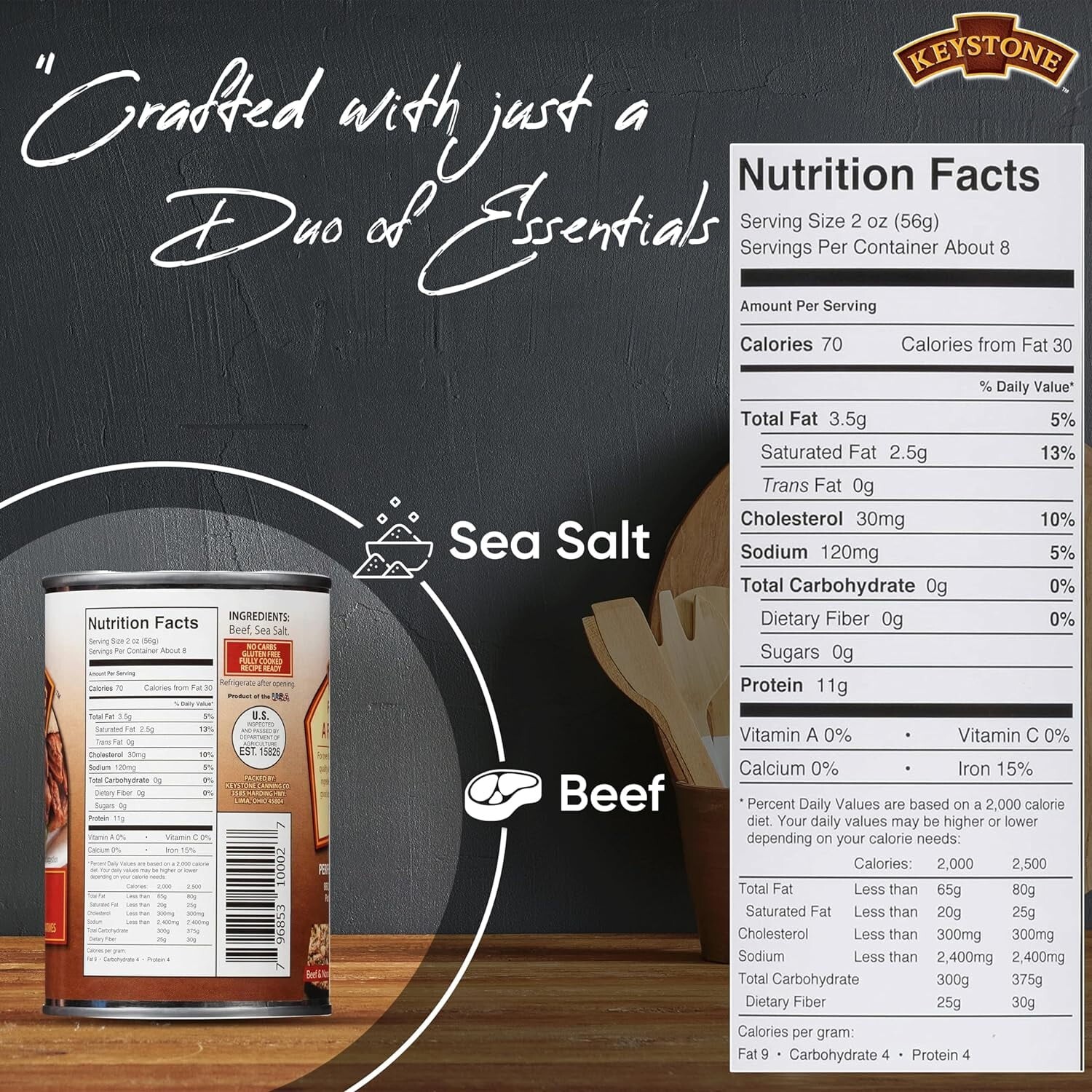 24 Cans- Keystone Meats All Natural Beef ✅Fully Cooked 14.5 oz No Preservatives✅