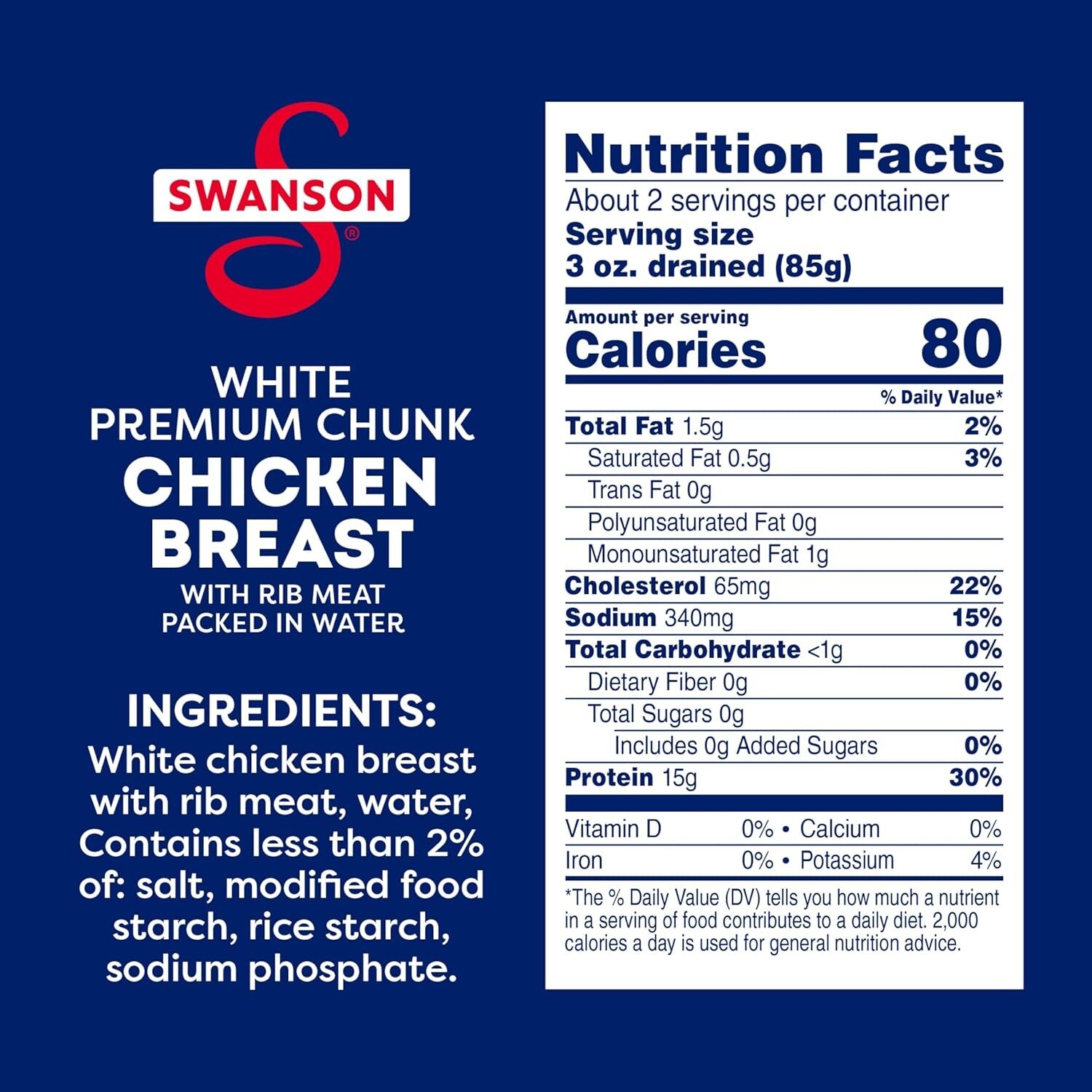 12.5 OZ Canned Chicken Breast in Water, Pack of 6 – Versatile Meal Solution