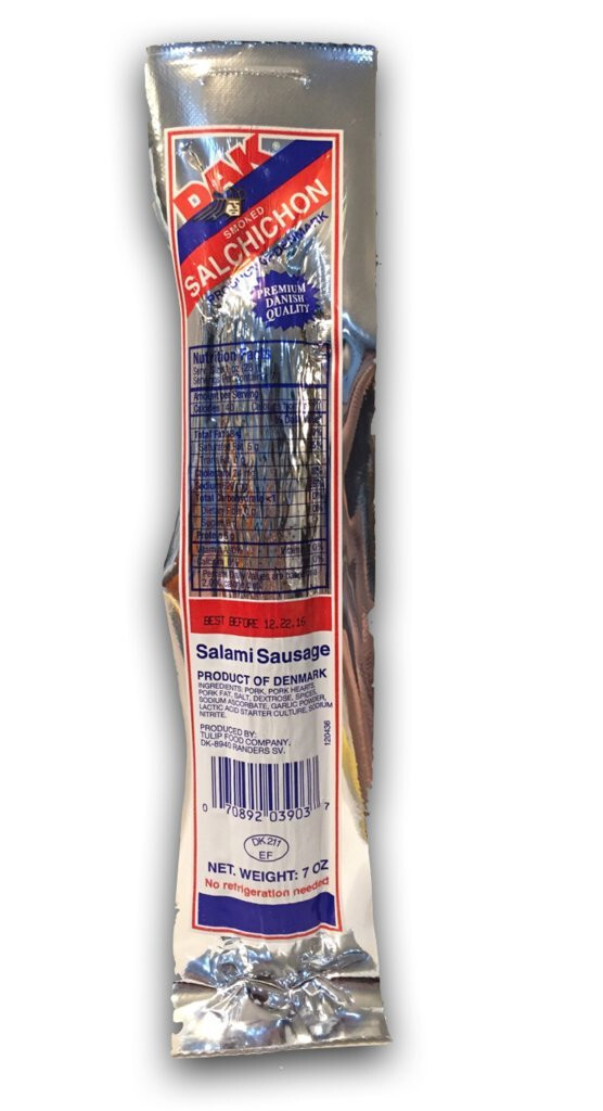 (2 PACKS 7oz.ea) DAK SMOKED SALCHICHON IN SALAMI SAUSAGE COOKED READY TO EAT