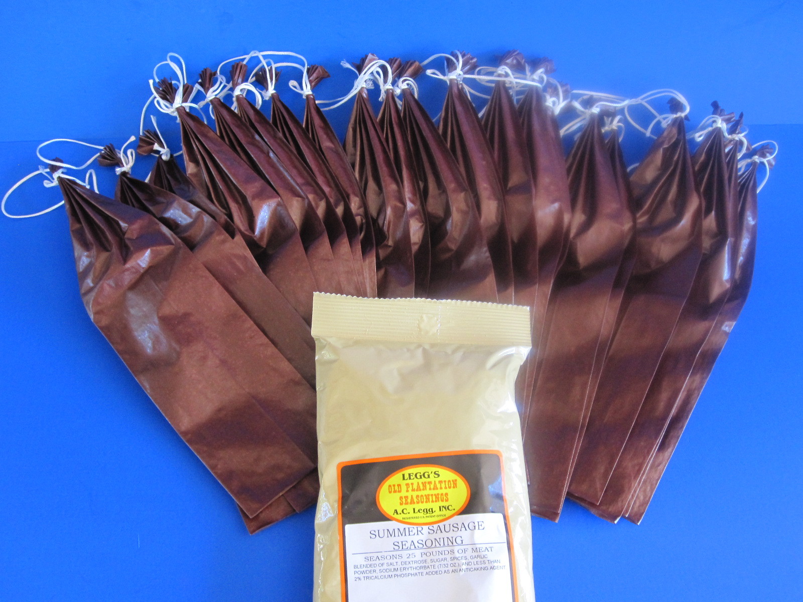 SUMMER SAUSAGE Seasoning AND CASINGS for 25 lbs. Just add Venison, Elk, Pork