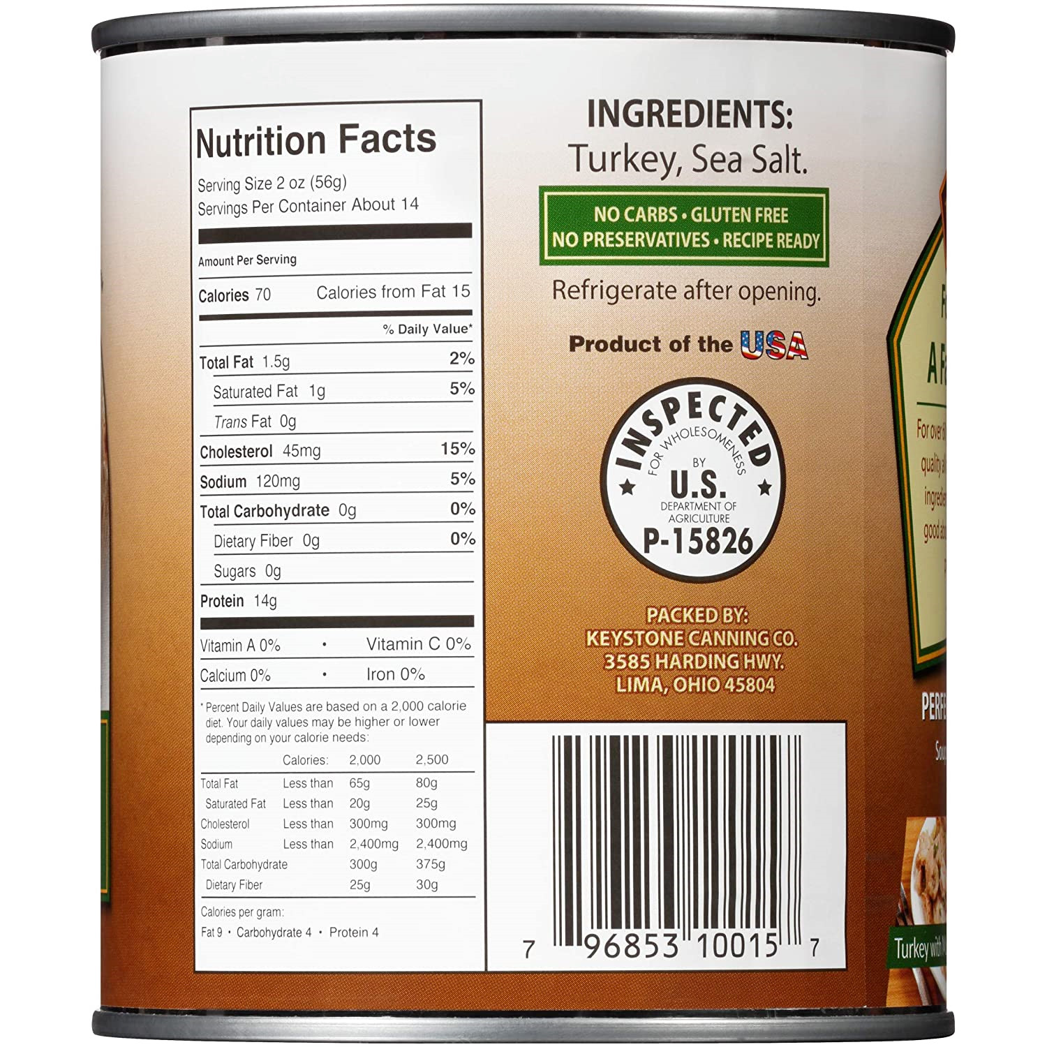 Keystone Meats All Natural Turkey Fully Cooked 28oz No Preservatives Food ✅