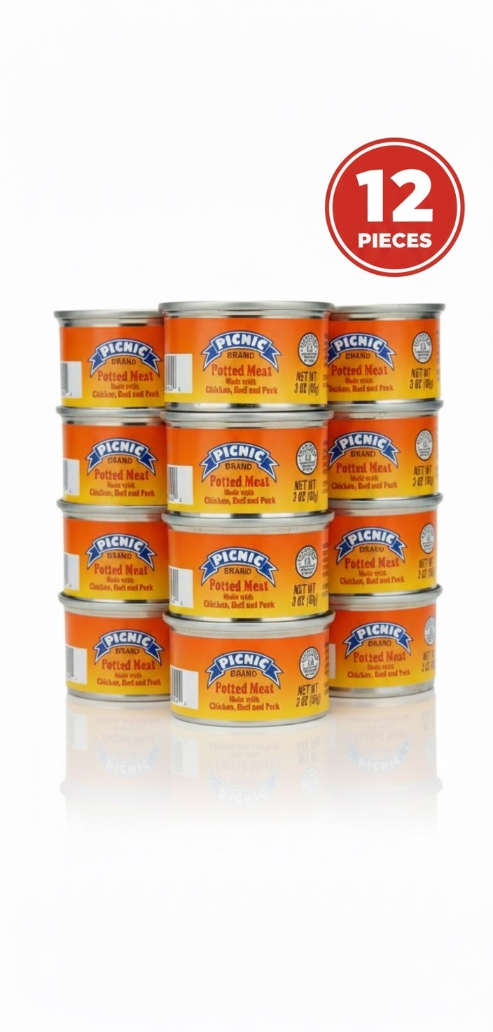 Picnic, Potted Meat, 3oz (85g), Chicken and Pork, (Jamón Picado) 12 PIECES