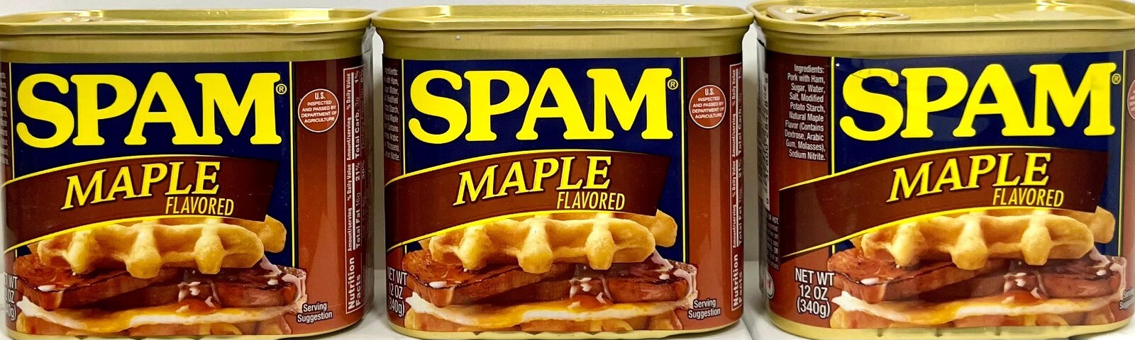 Spam Maple Luncheon Meat 12 oz ( Pack of 3 )