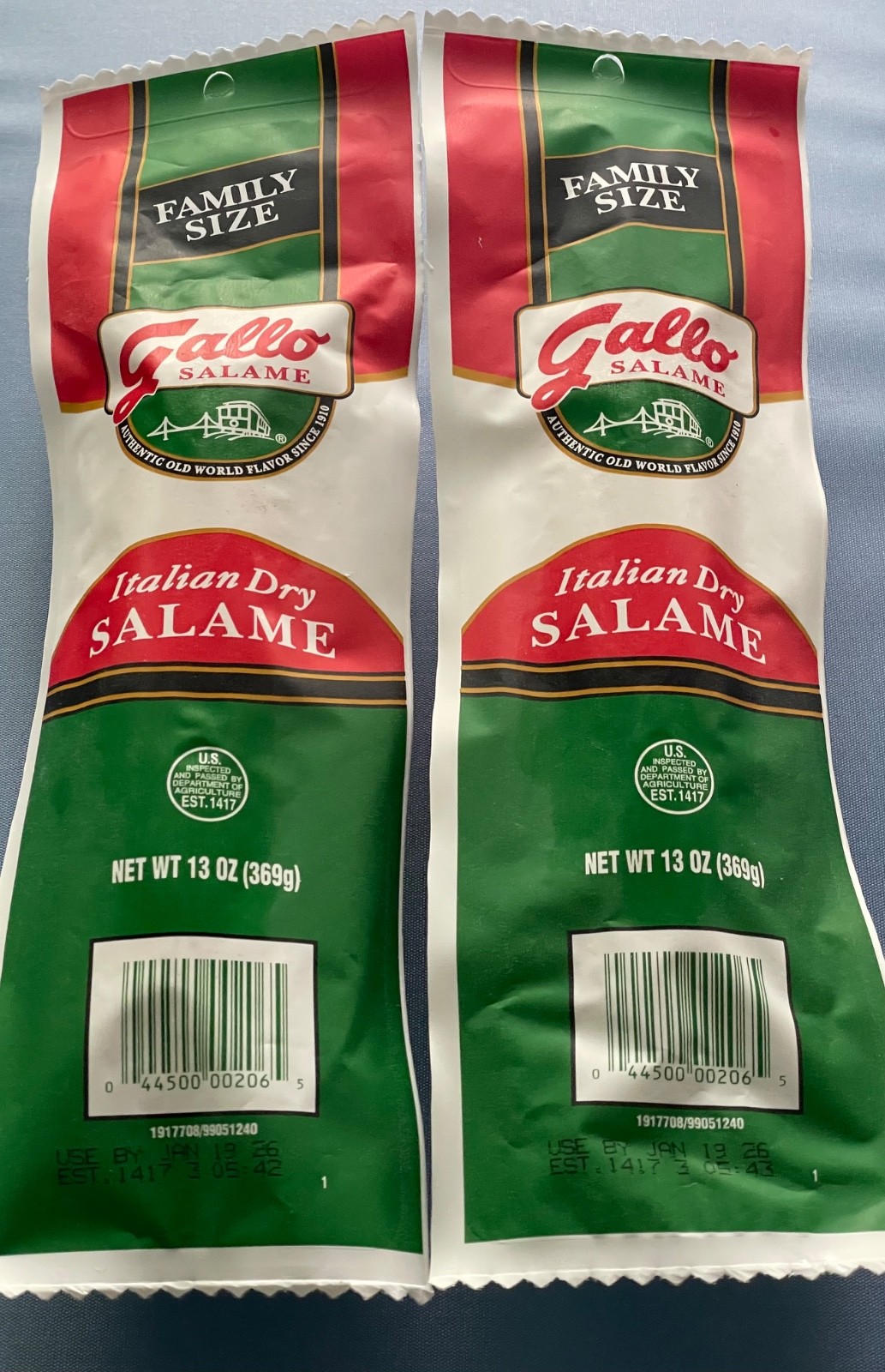 2 GALLO ITALIAN DRY SALAME Family Size Salami 13 oz each x 2 FRESHEST FREE SHIP