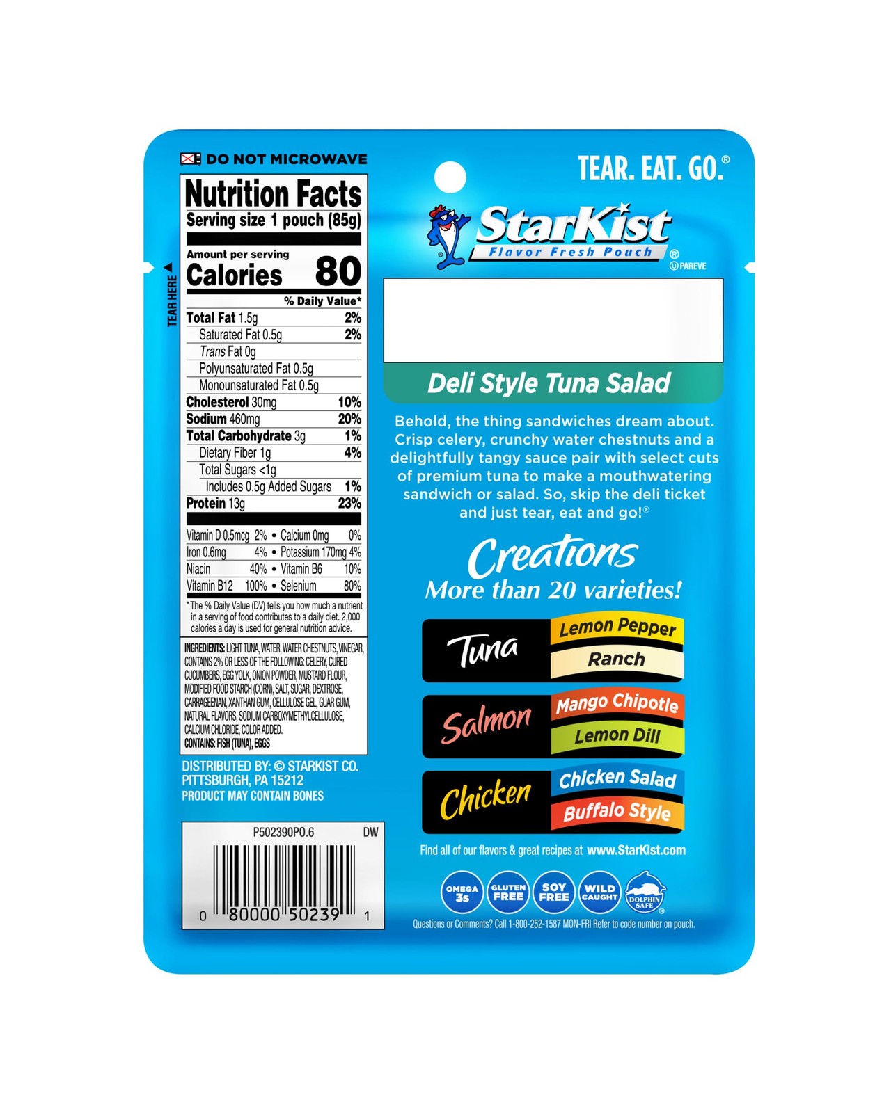 Ready-to-Eat Tuna Salad Pouches, 3 oz (12-Pack) – 13g Protein, Gluten-Free