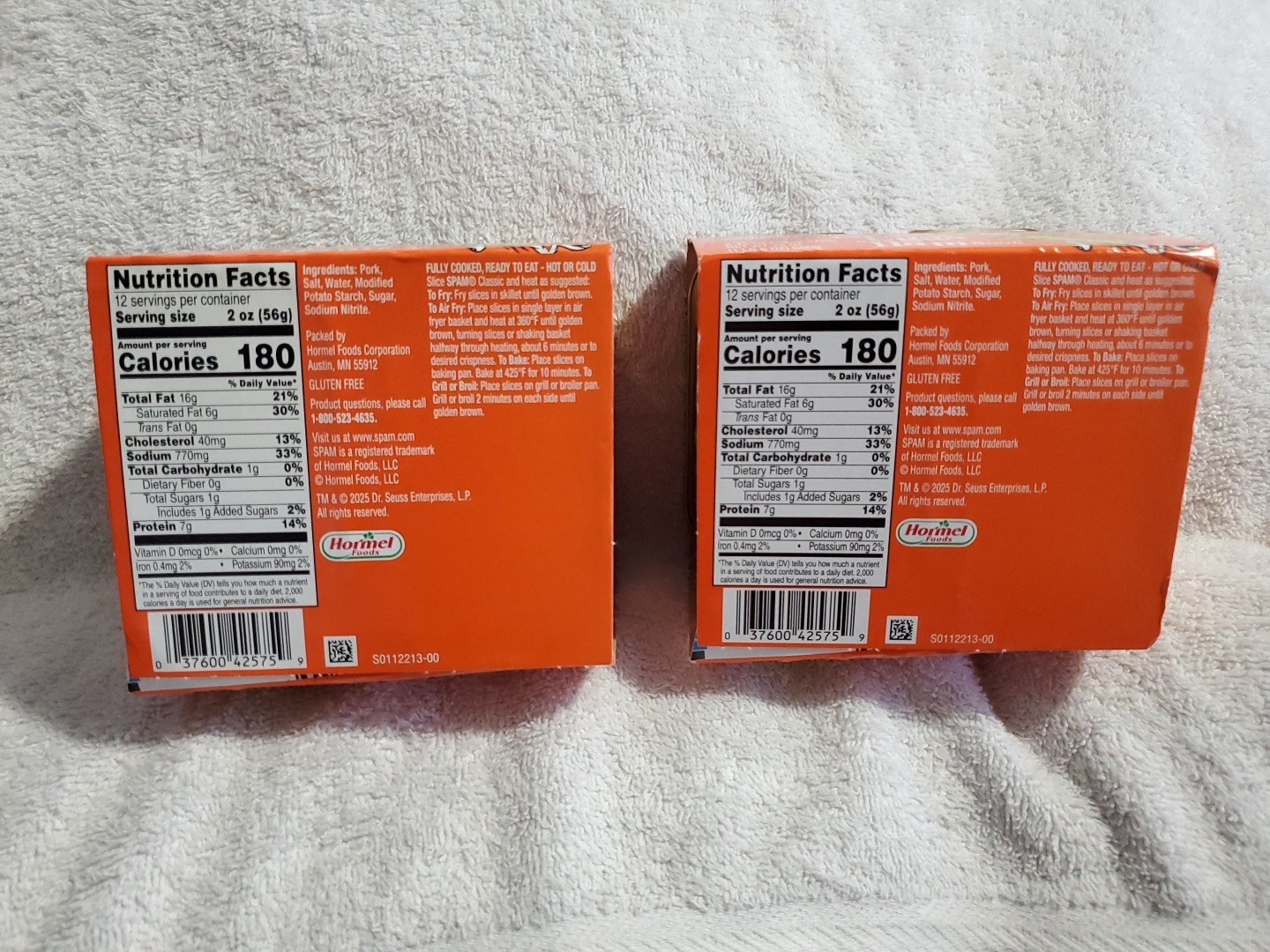 Lot Of 2 Spam 2 Pack Dr Seuss Green Eggs and Ham 65th Anniversary Ex 6/28