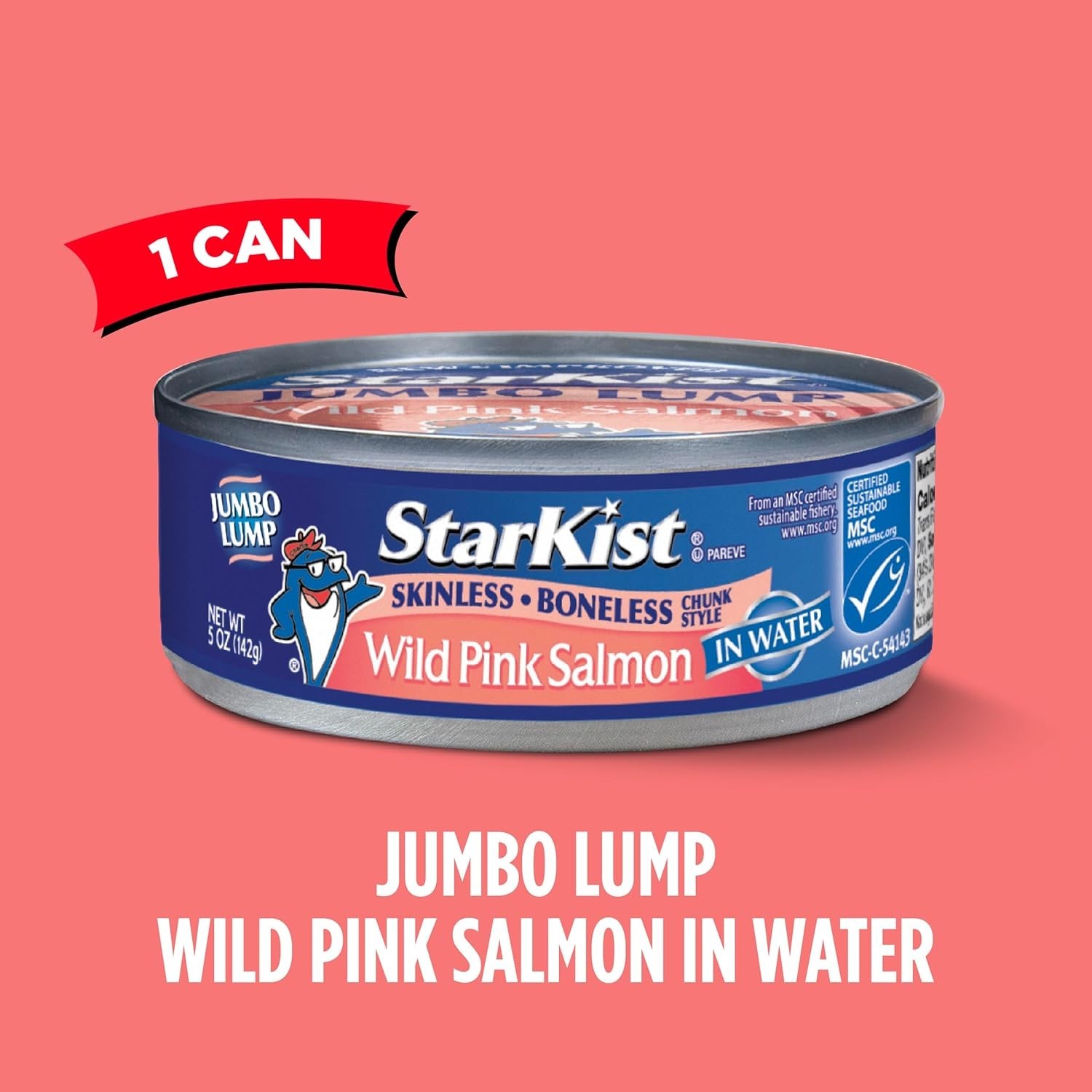 Wild Pink Salmon – Skinless, Boneless – 5 oz Can