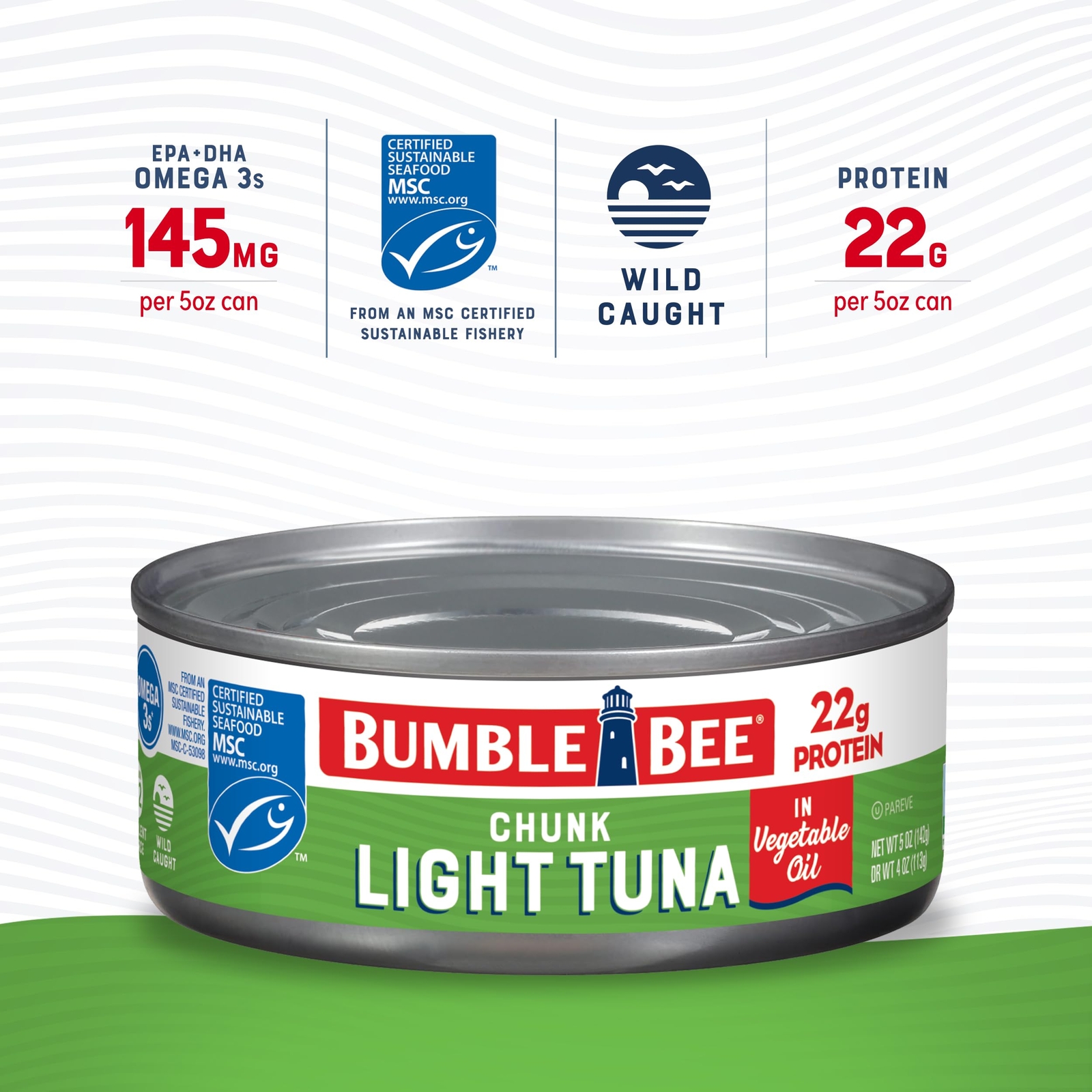 Bumble Bee Chunk Light Tuna In Oil 5 oz Cans Pack of 24 – Wild Caught Skipjac…