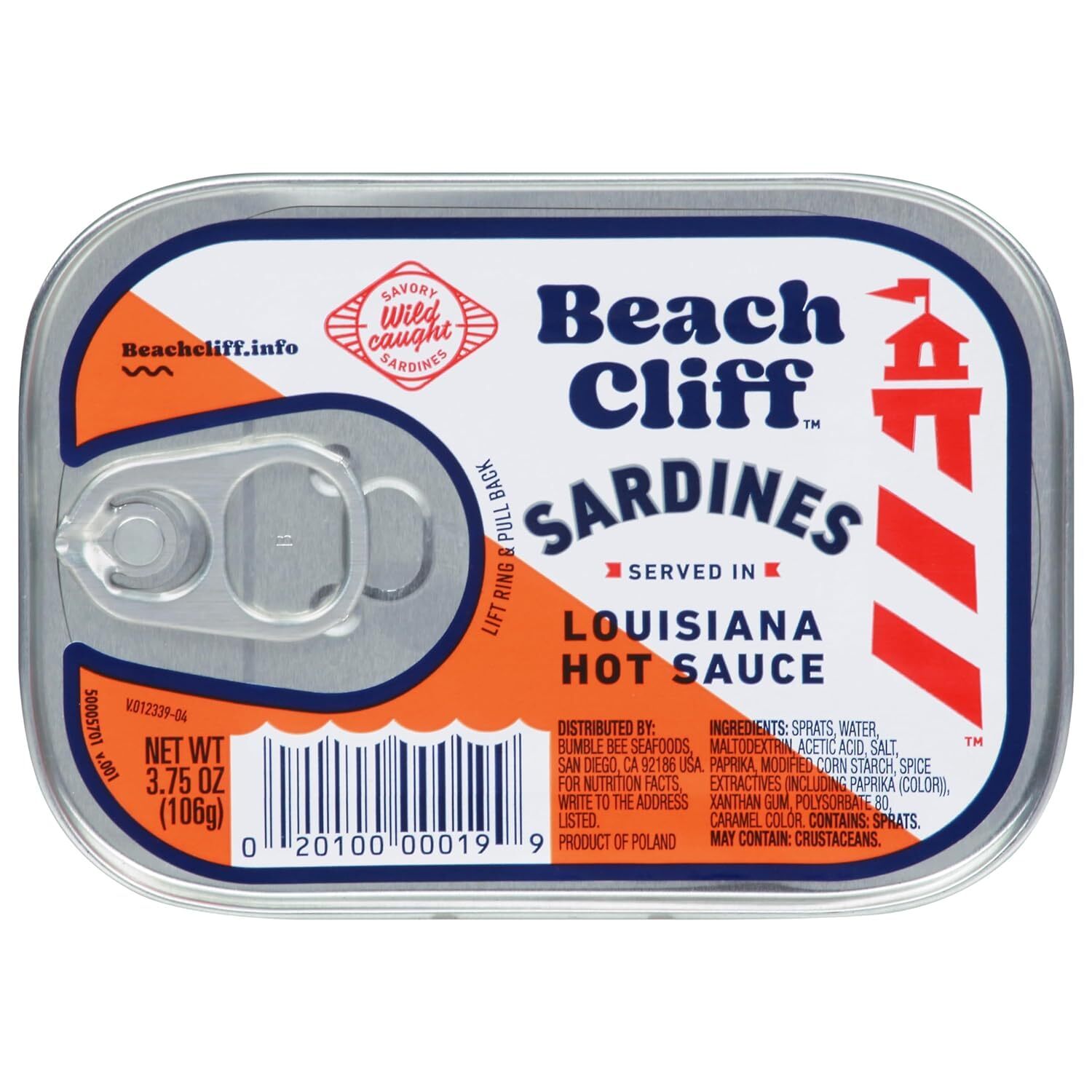 Wild Caught Sardines in Louisiana Hot Sauce, 3.75 Oz Can (Pack of 12) – 11Gprote