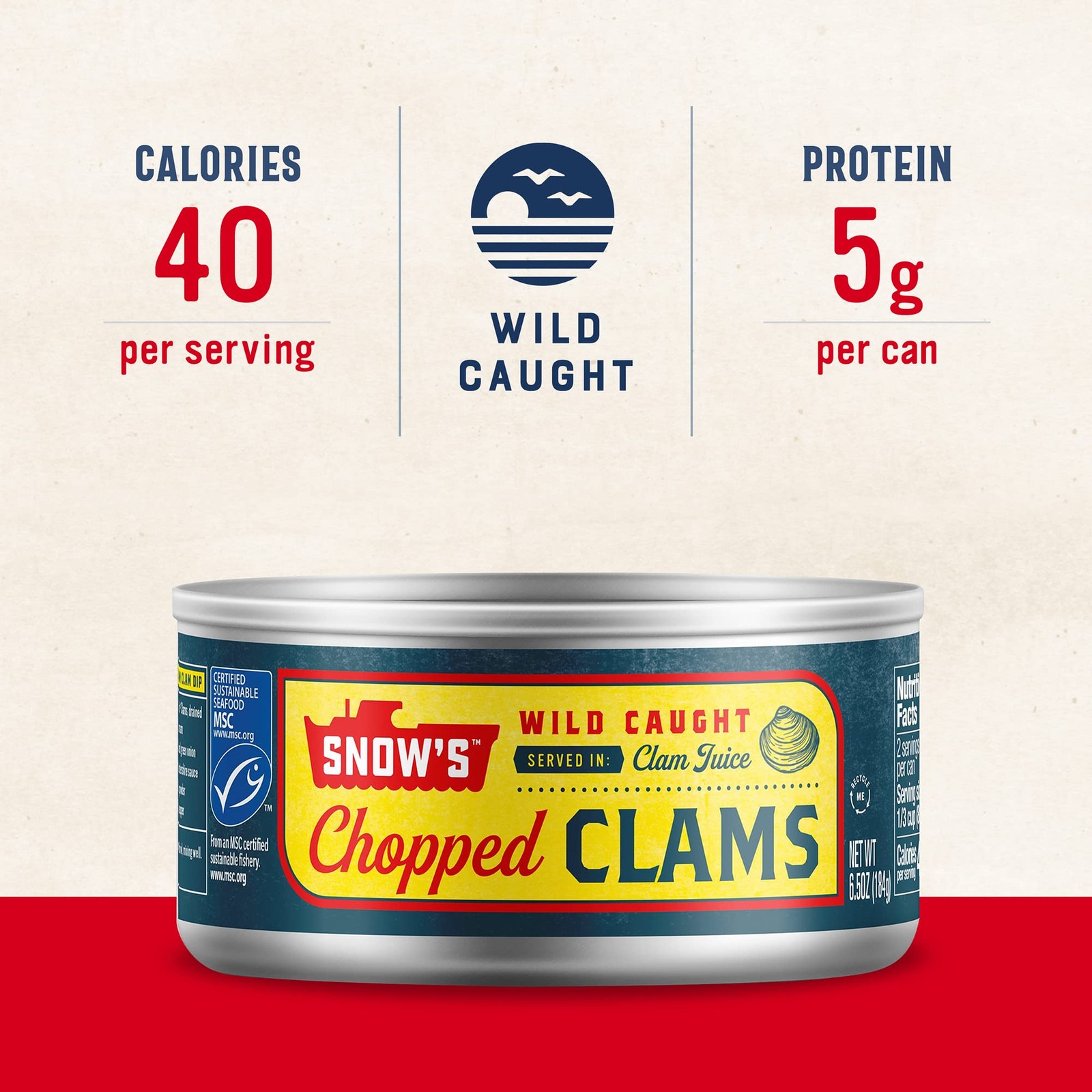 Snow’s Wild Caught Chopped Clams Canned, 6.5 oz Can Ounce (Pack of 12)