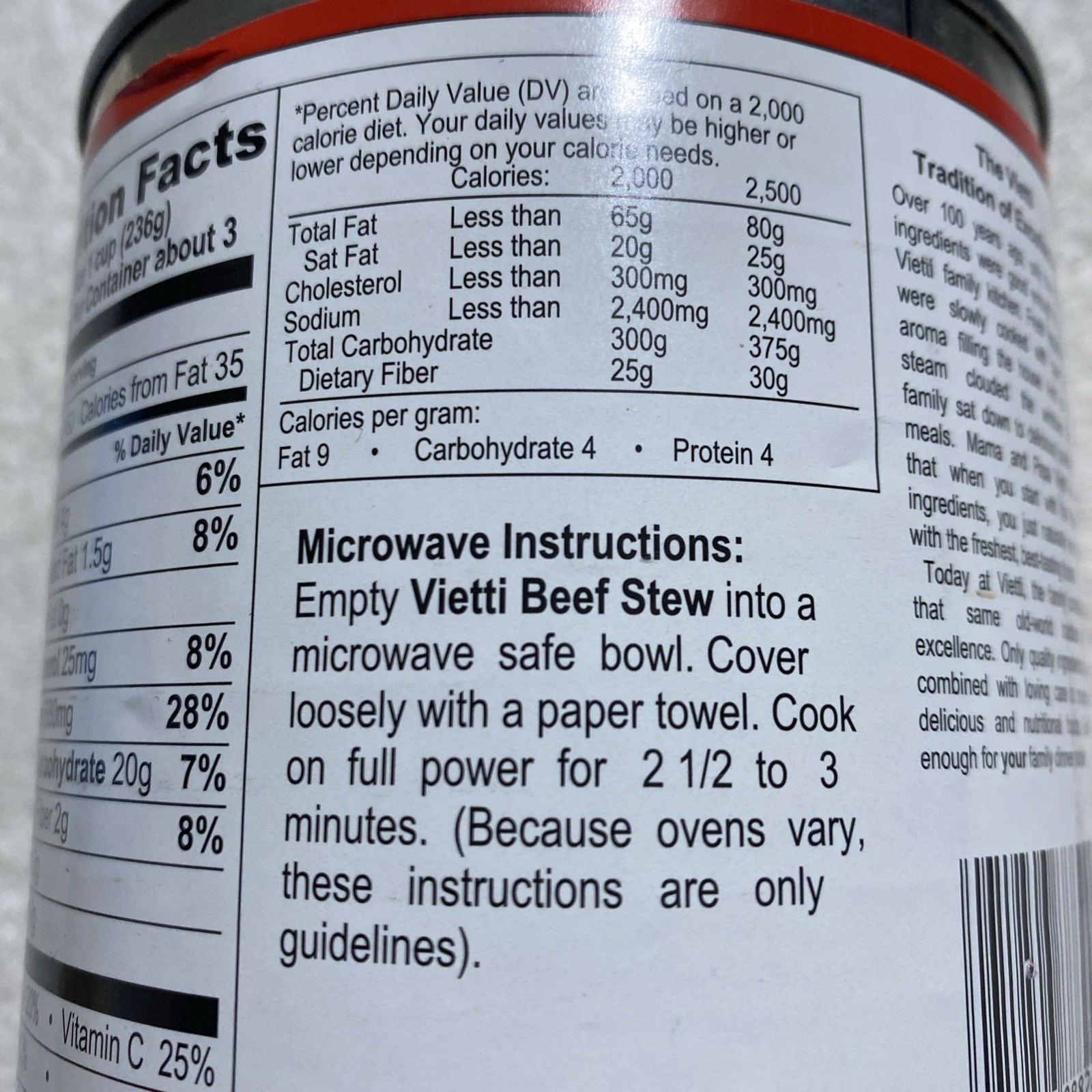 Lot 5 Cans Vietti Beef Stew, 24oz each. Ready To Eat, (T 720) New, Free Shipping