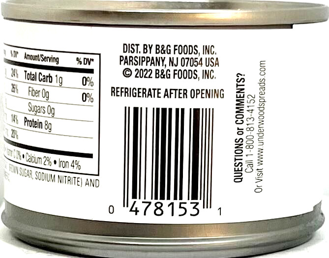 Underwood Premium Quality Deviled Ham Spread 4.25 oz (Pack of 48)~Exp 1/31/2027