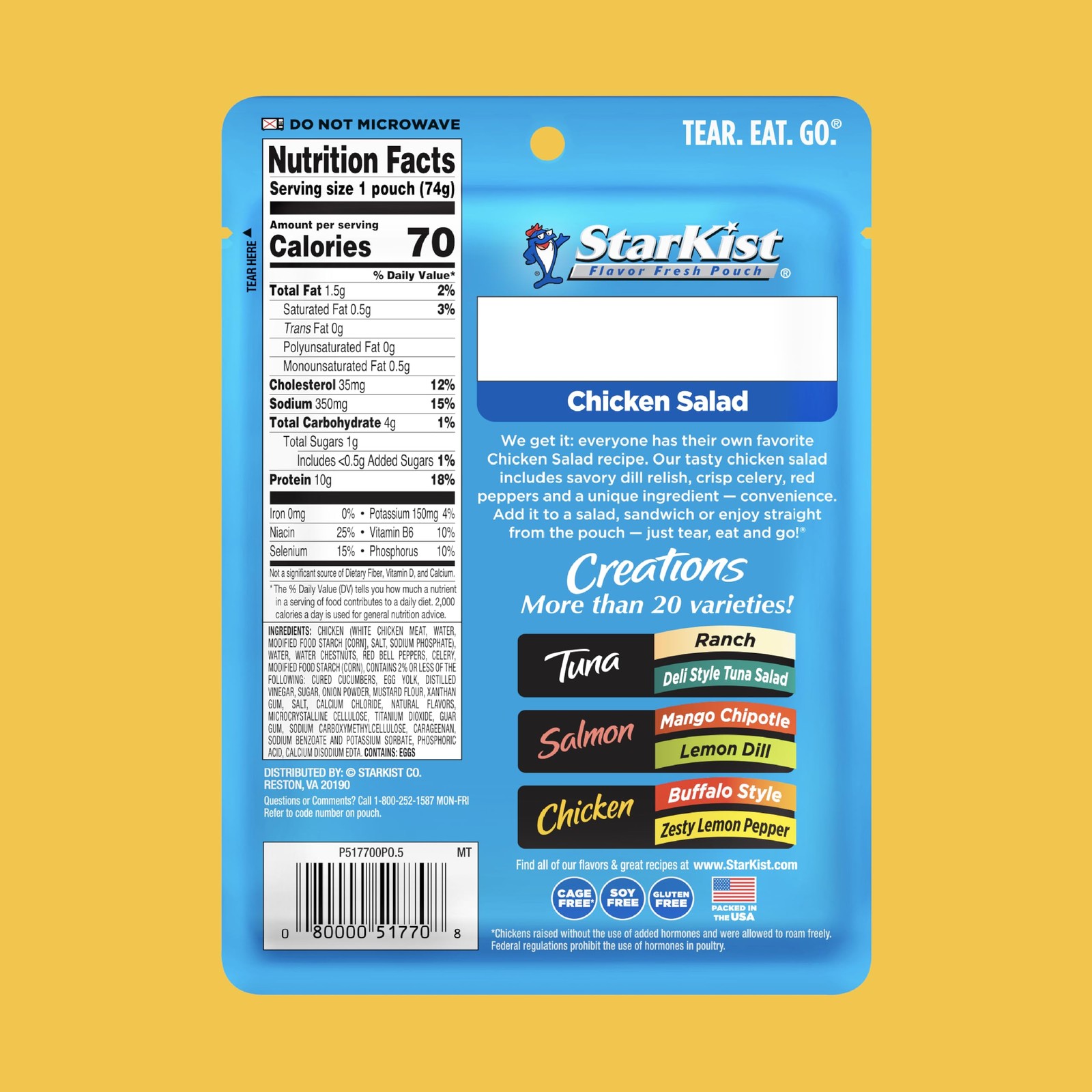 Chicken Creations, Chicken Salad, 2.6 Oz Pouch (Pack of 12)