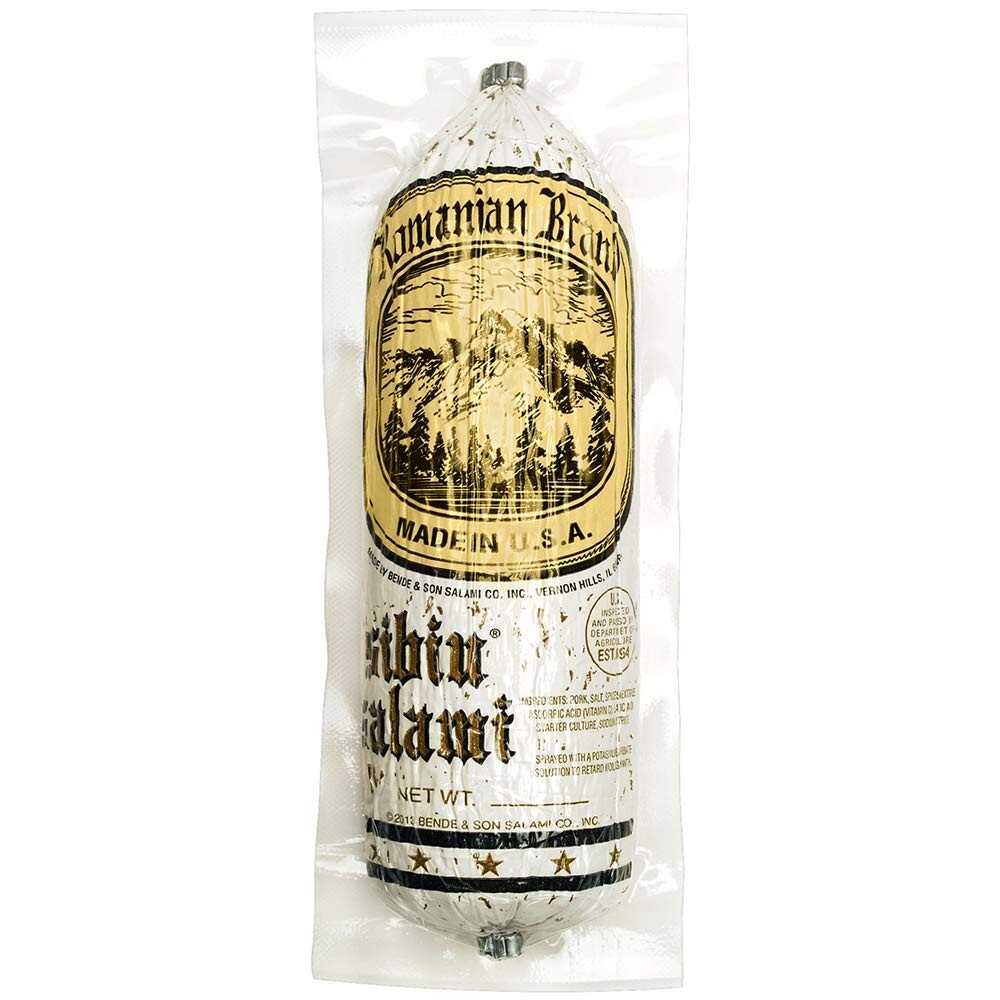 Deli Salami Romanian Brand Sibiu Dry Aged Pork Sausage approx 0.8 lb