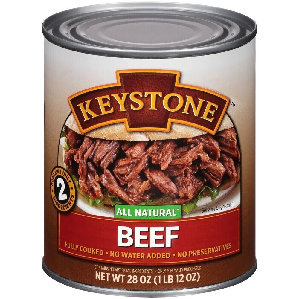 6 Cans – Keystone Meats All Natural Beef Fully Cooked 28oz No Preservatives