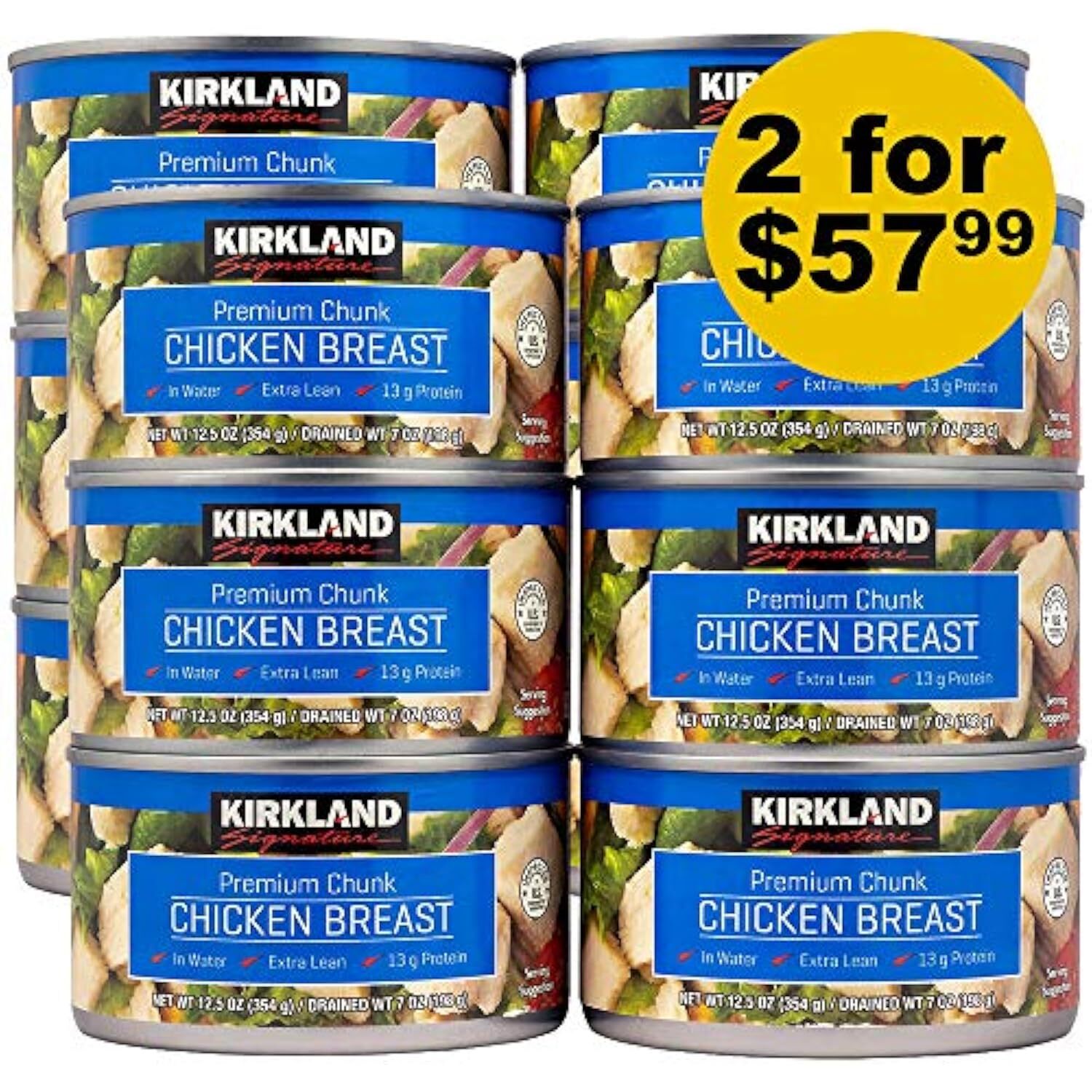 Kirkland Signature Chicken Breast, 12.5 oz – 6 count (Pack of 2) | total 12
