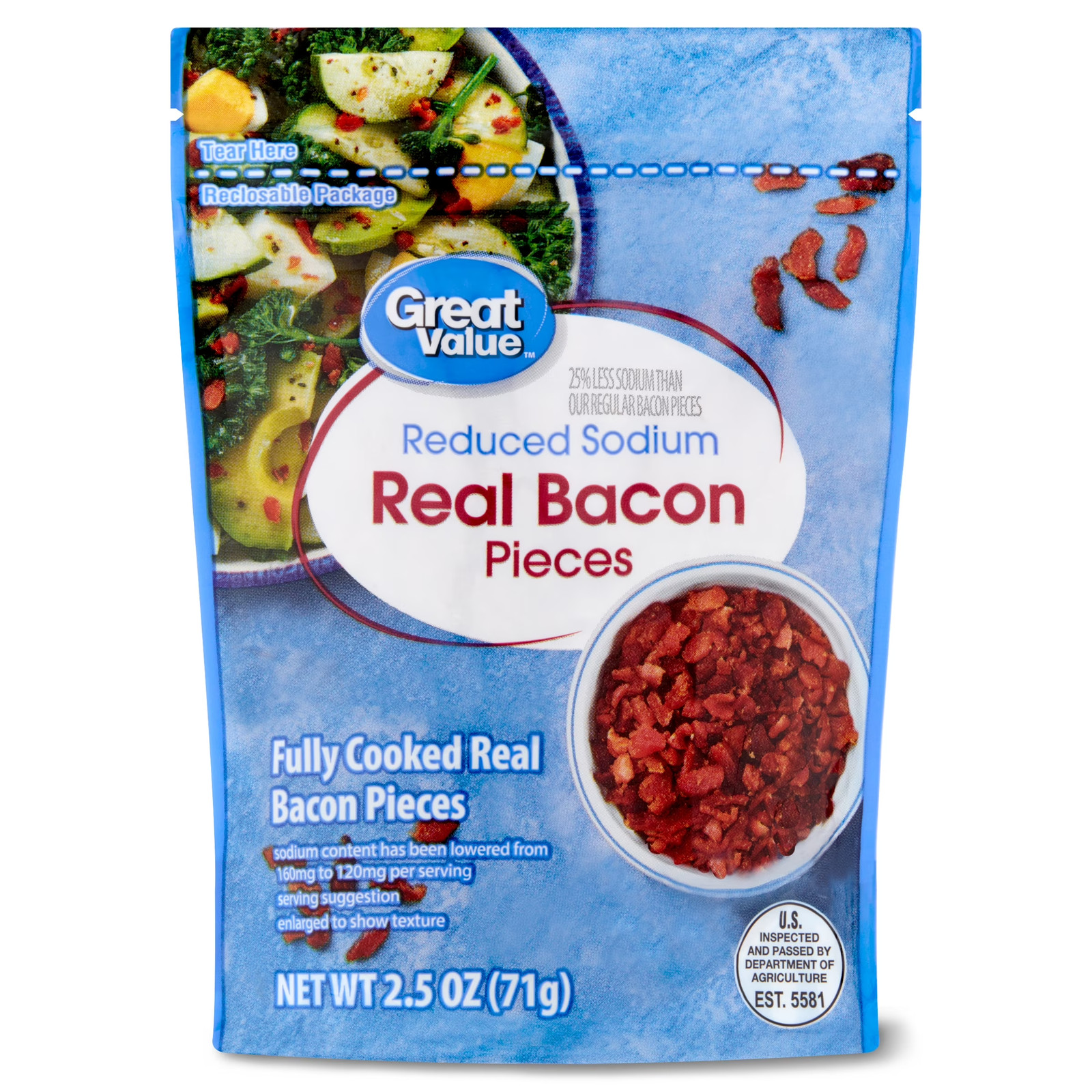 Reduced Sodium Real Bacon Pieces, 2.5 Oz
