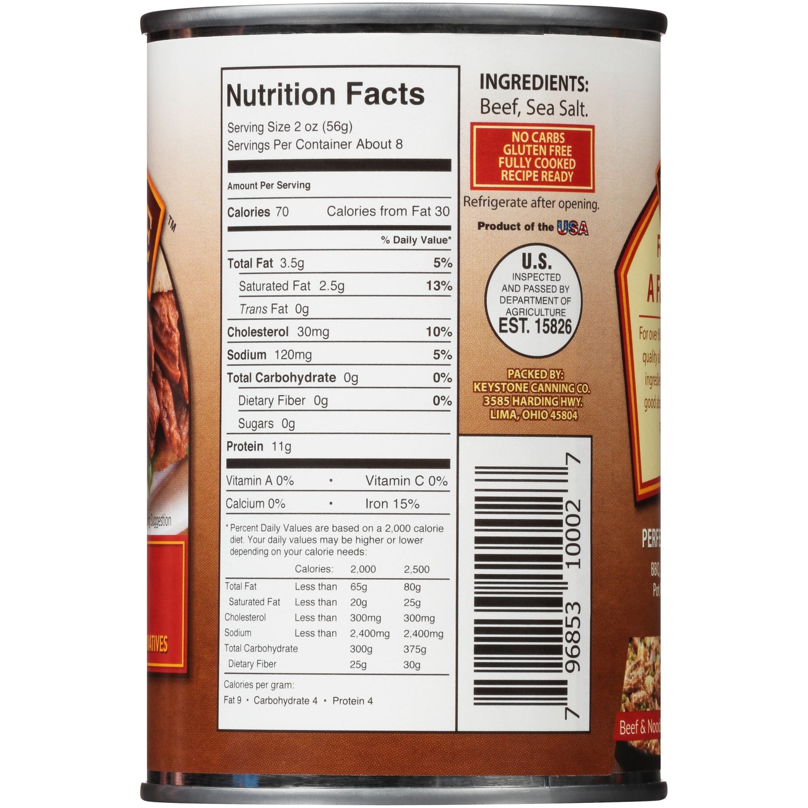 All Natural Beef, 14.5 oz Can