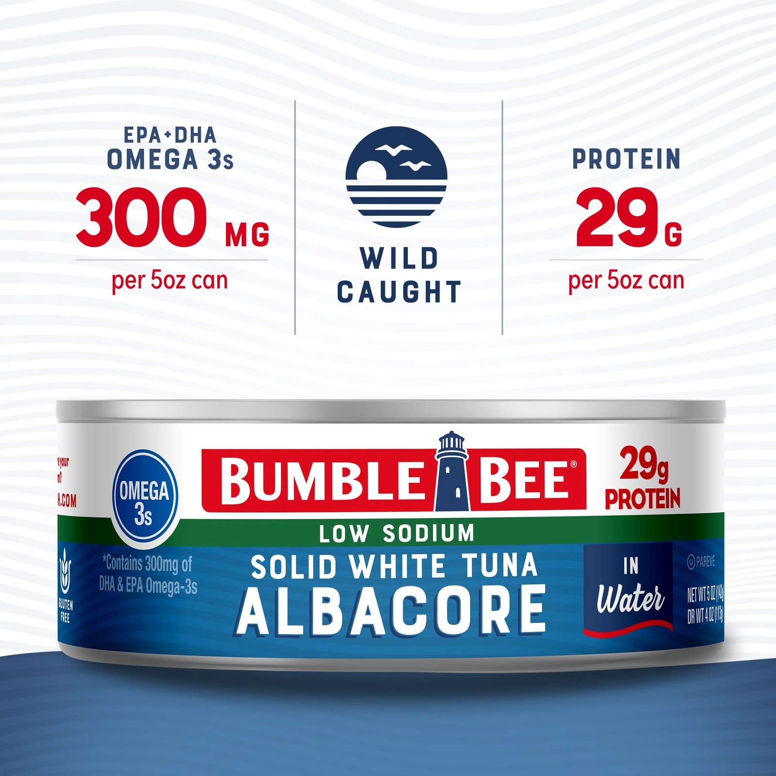 Bumble Bee Low Sodium Solid White Albacore Tuna in 5 Ounce (Pack of 12)