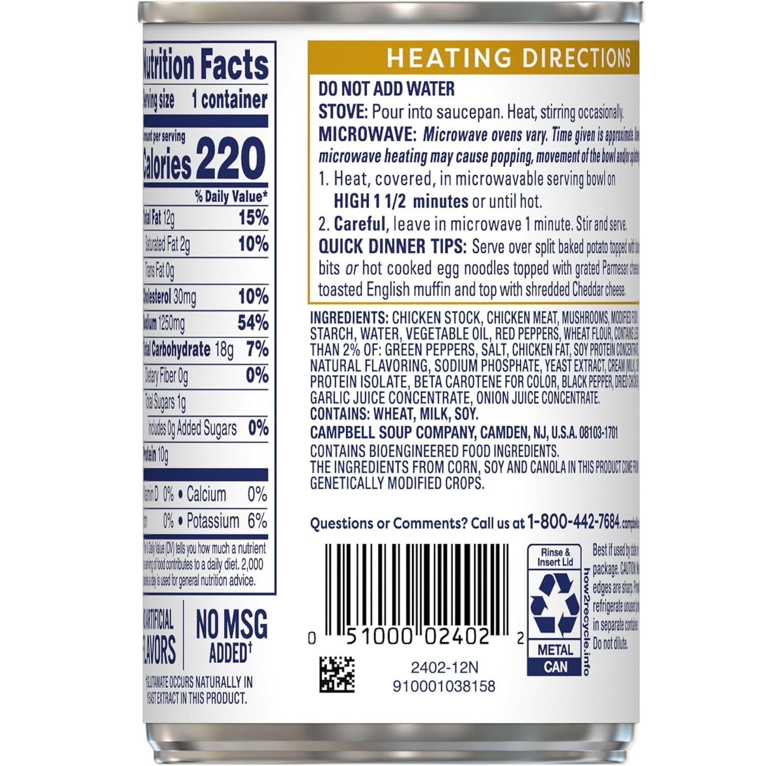 Swanson 12 Pack Chicken a la King 10.5oz – Ready in Minutes, Gluten-Free Option